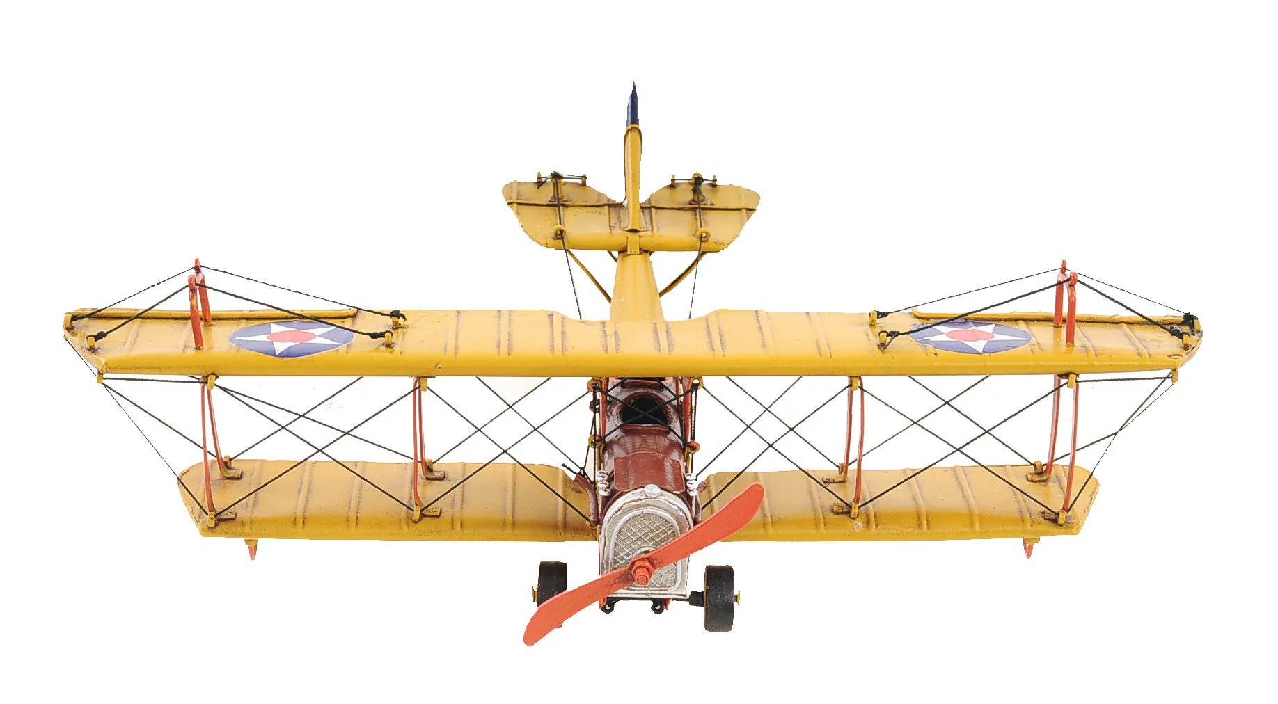 c1918 Yellow Curtiss Biplane Model Sculpture By Homeroots - Image 2