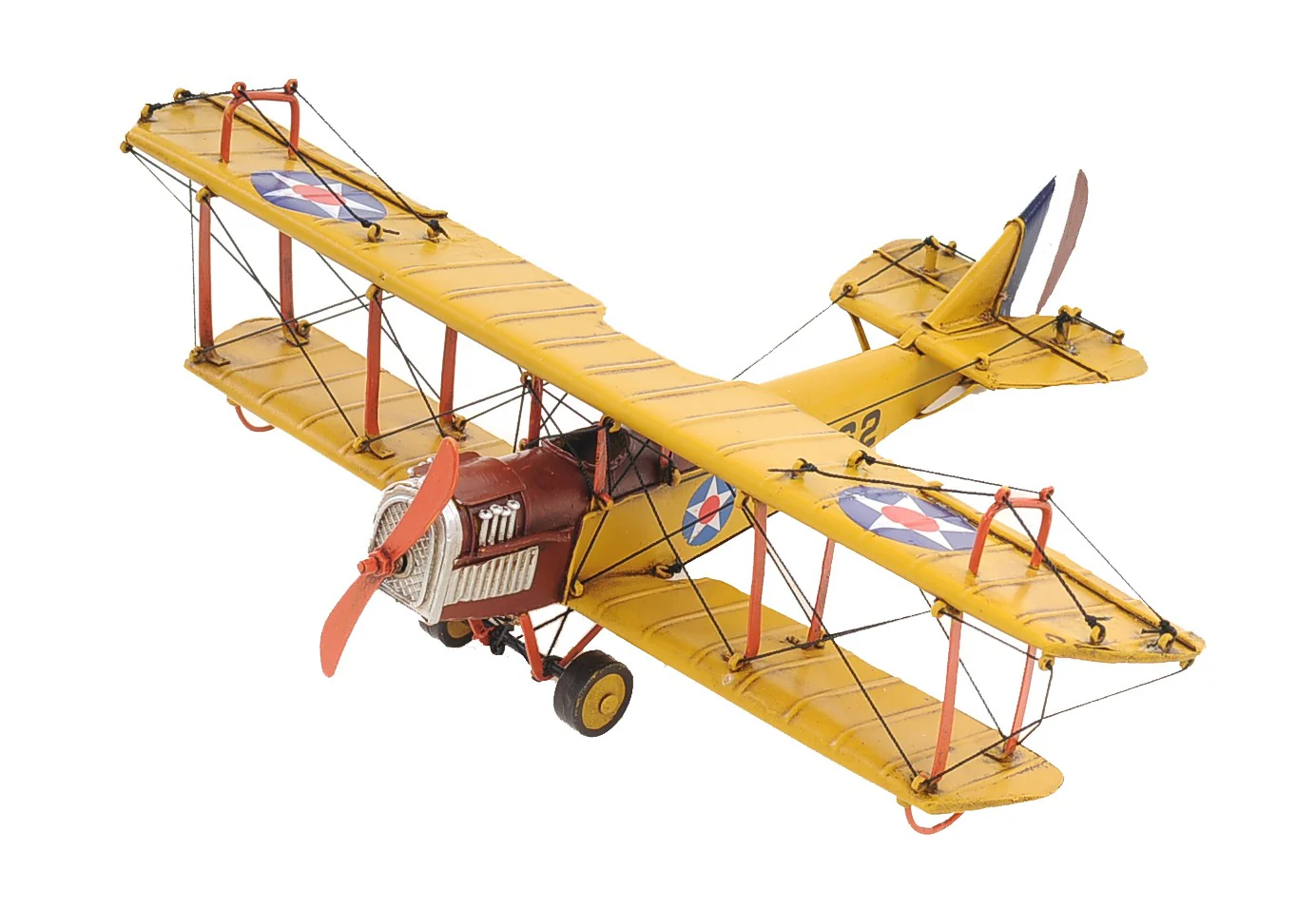 c1918 Yellow Curtiss Biplane Model Sculpture By Homeroots - Image 5
