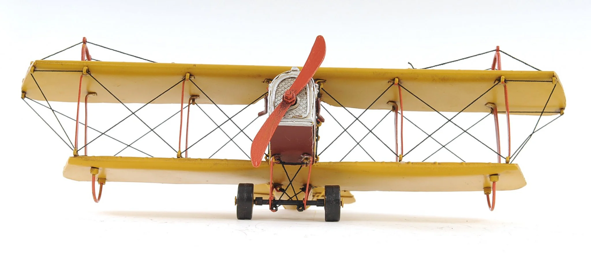 c1918 Yellow Curtiss Biplane Model Sculpture By Homeroots - Image 6