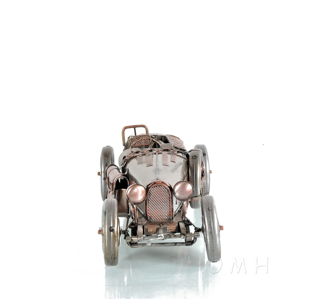 c1924 Bugatti Bronze and Silver Racecar Model Sculpture By Homeroots - Image 6