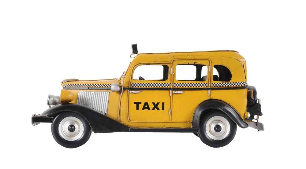 c1933 Vintage Checker Taxi Cab Model Sculpture By Homeroots - Image 2