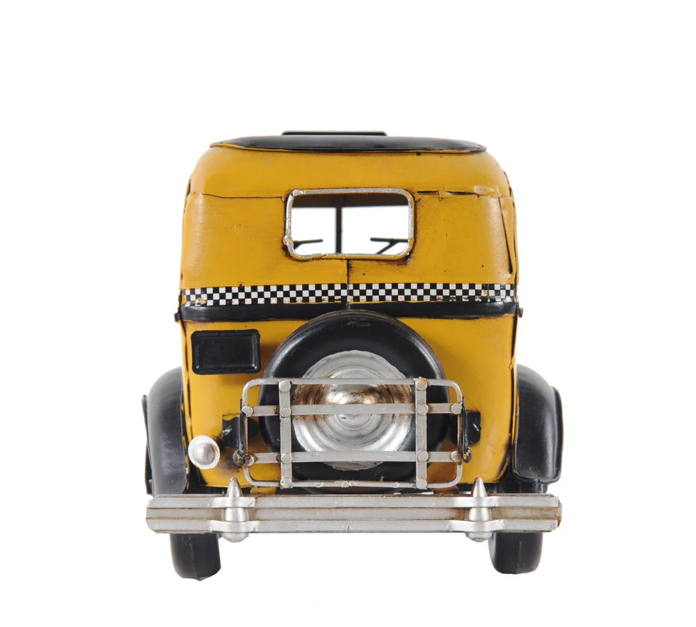 c1933 Vintage Checker Taxi Cab Model Sculpture By Homeroots - Image 3