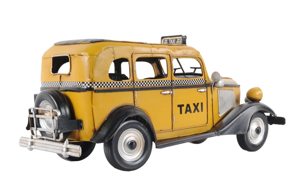 c1933 Vintage Checker Taxi Cab Model Sculpture By Homeroots - Image 4