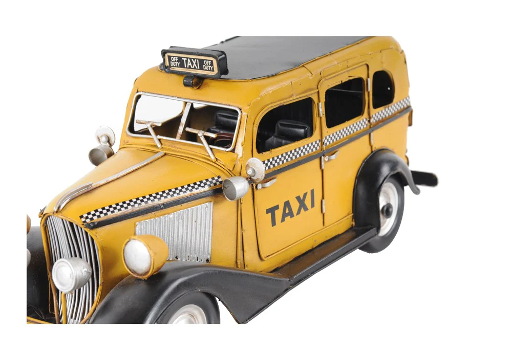 c1933 Vintage Checker Taxi Cab Model Sculpture By Homeroots - Image 5