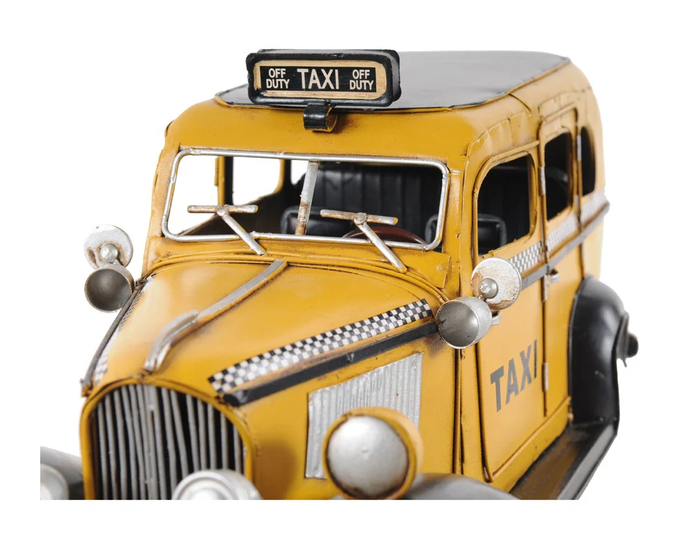 c1933 Vintage Checker Taxi Cab Model Sculpture By Homeroots - Image 6