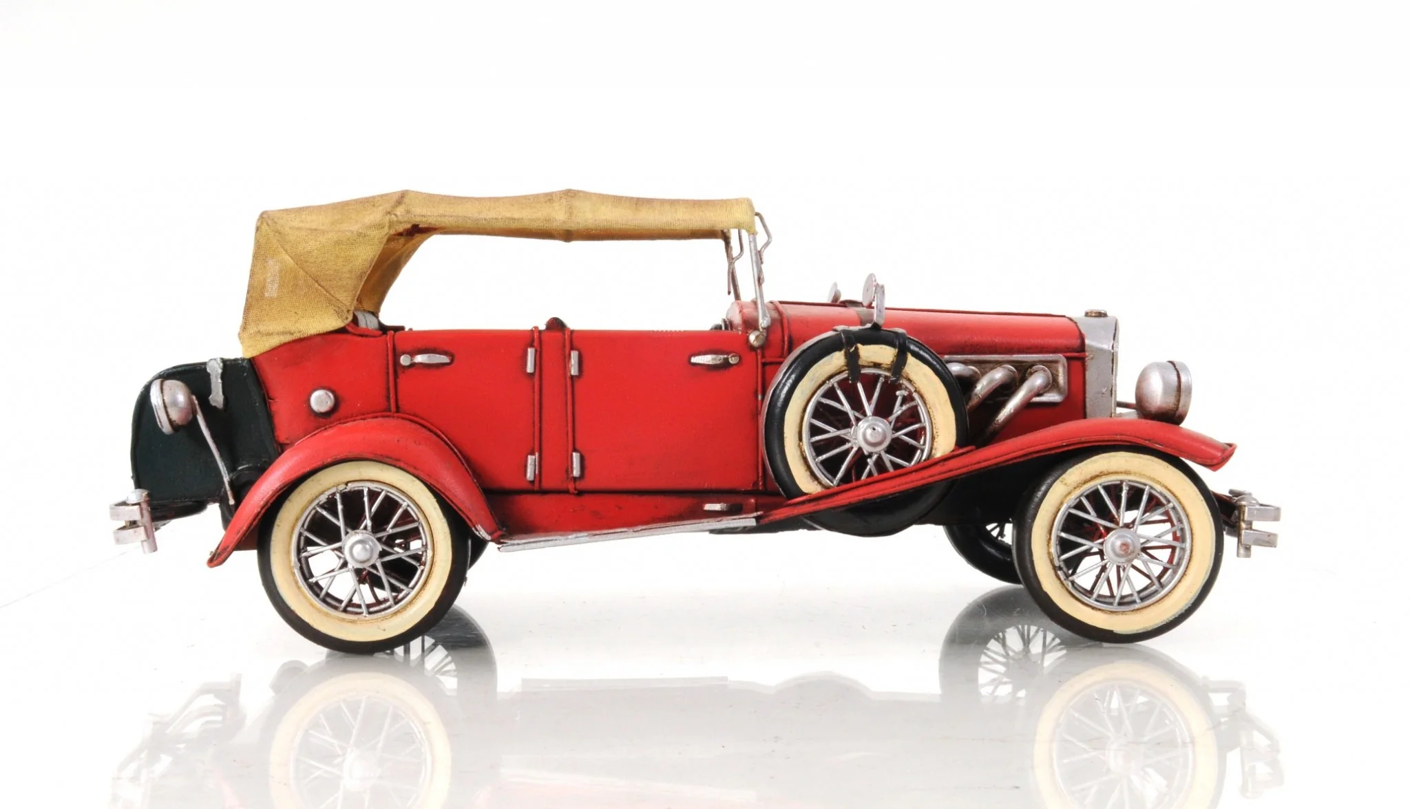 c1933 Vintage Red Duesenberg Model J Sculpture By Homeroots - Image 4