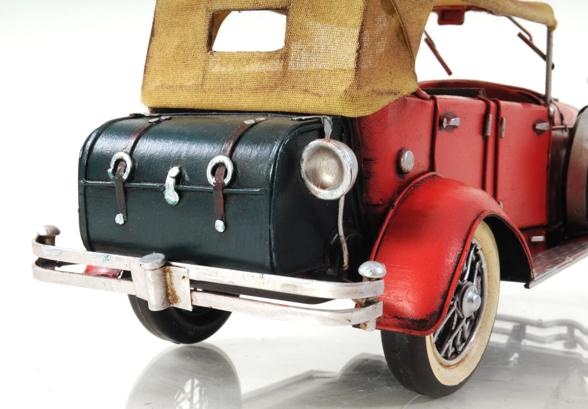 c1933 Vintage Red Duesenberg Model J Sculpture By Homeroots - Image 6