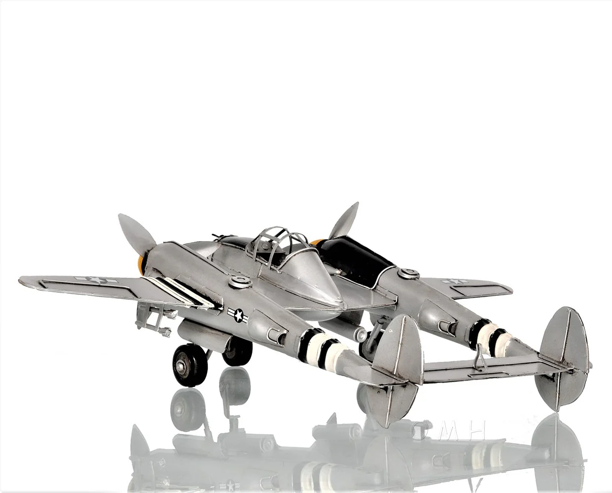 c1941 Lockheed P-38 Lightning Fighter Sculpture By Homeroots - Image 2