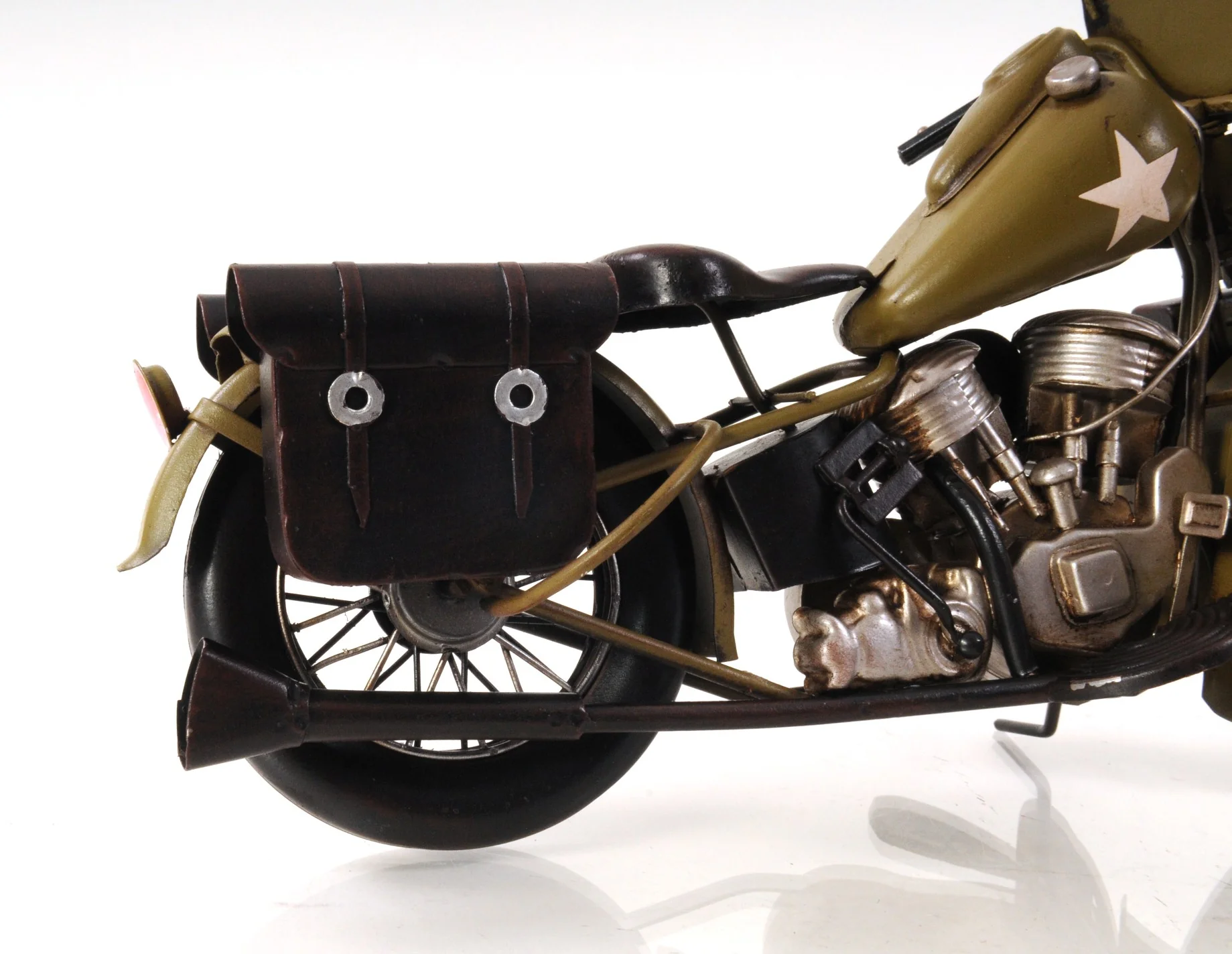 c1942 Green U.S. Army Motorcycle Sculpture By Homeroots - Image 2