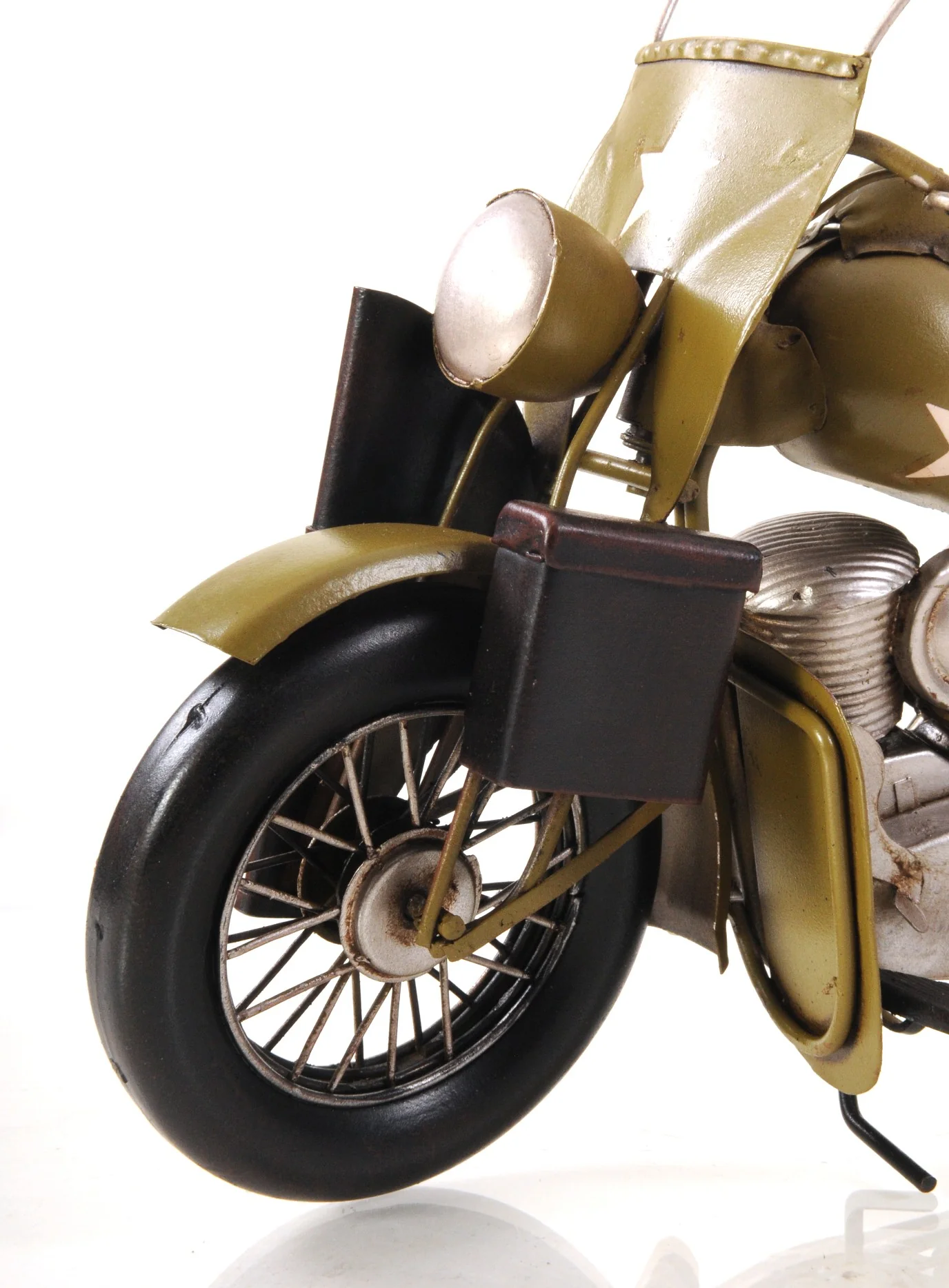 c1942 Green U.S. Army Motorcycle Sculpture By Homeroots - Image 4