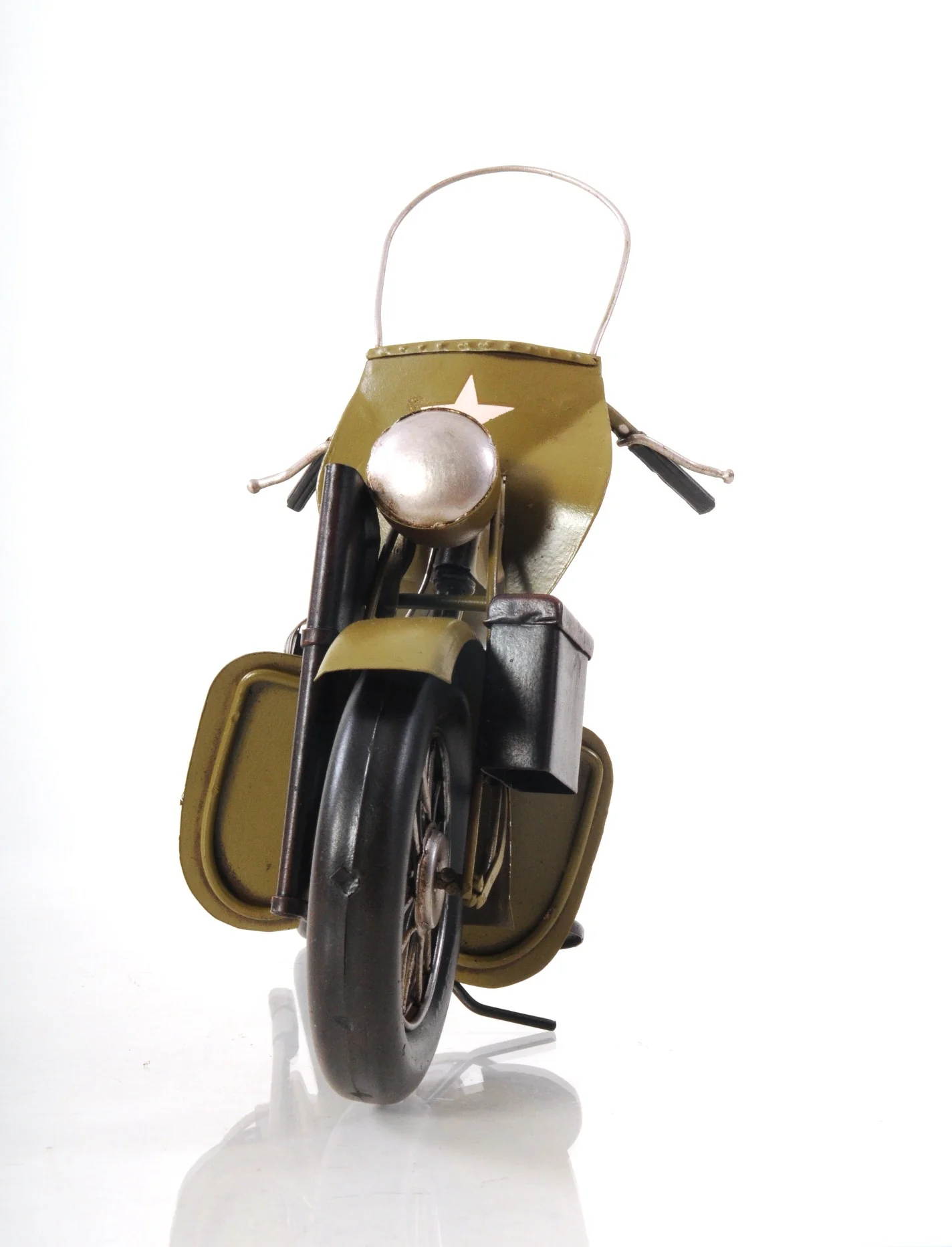 c1942 Green U.S. Army Motorcycle Sculpture By Homeroots - Image 8