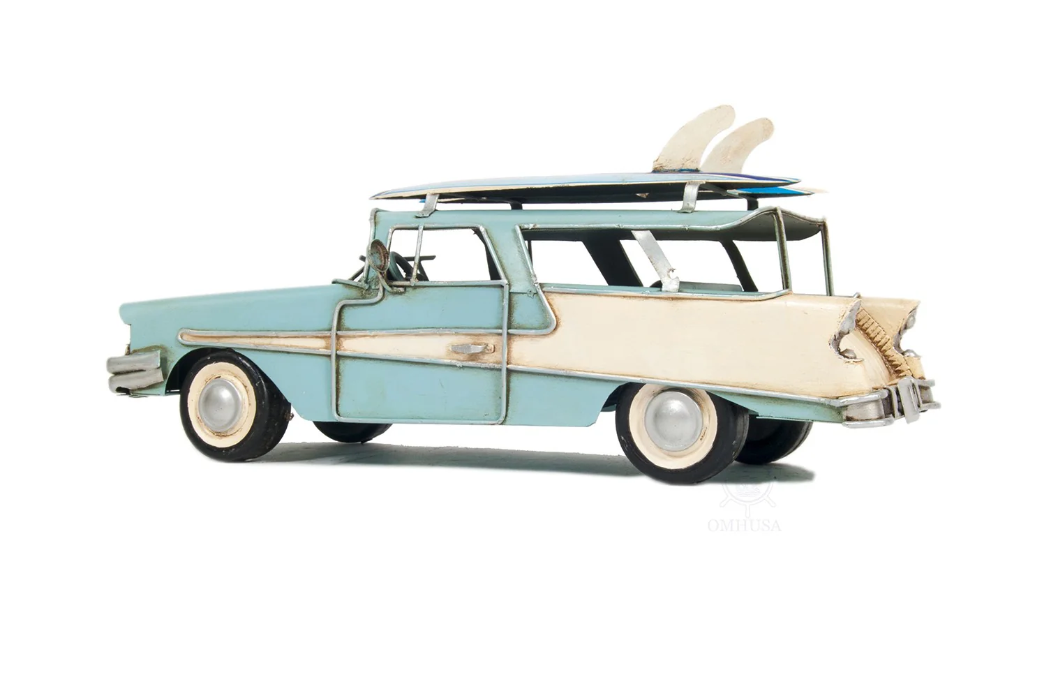 c1957 Blue Ford Country Squire Station Wagon Sculpture By Homeroots - Image 3