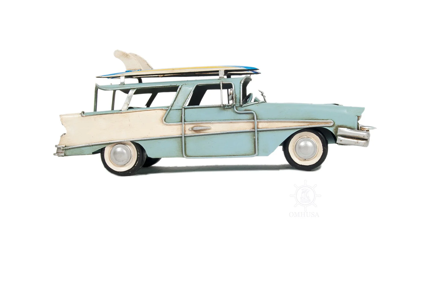 c1957 Blue Ford Country Squire Station Wagon Sculpture By Homeroots - Image 7