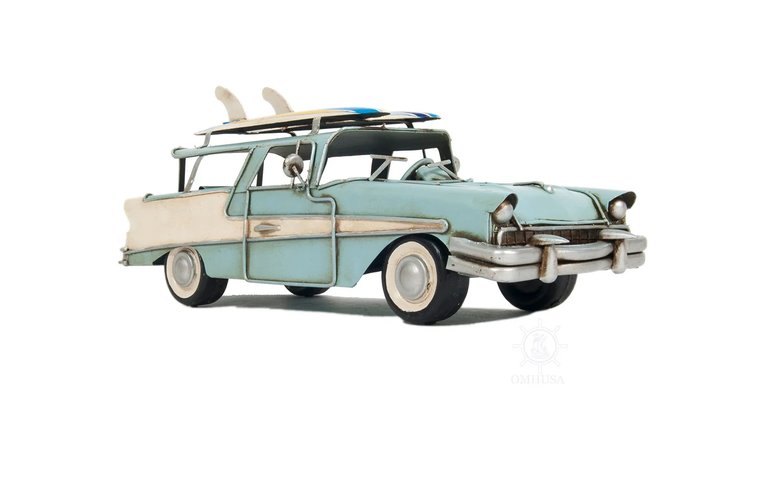 c1957 Blue Ford Country Squire Station Wagon Sculpture By Homeroots - Image 9