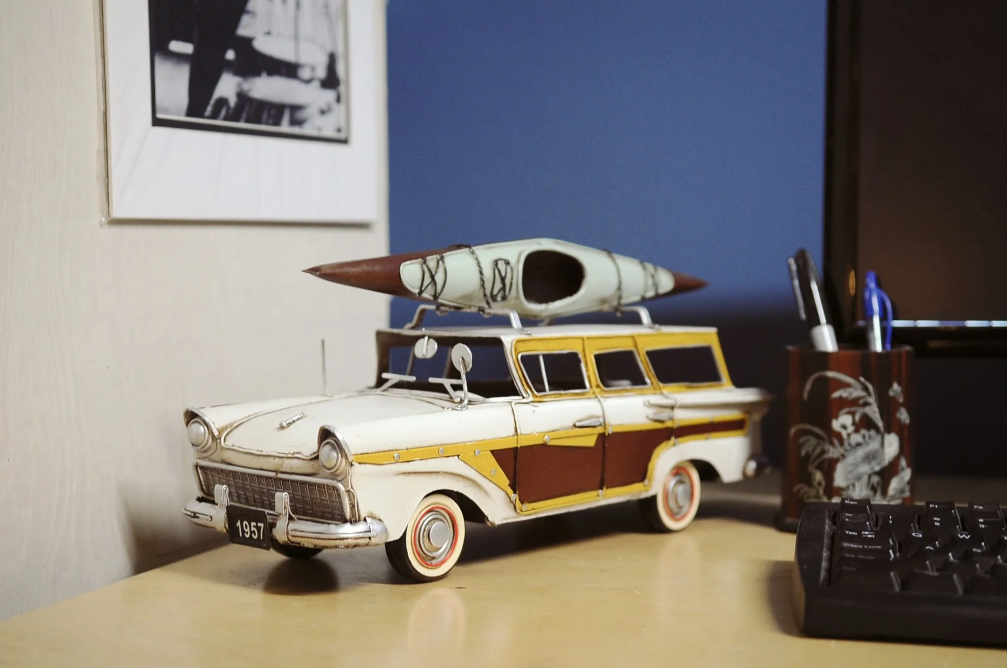 c1957 Ford Country Squire Station Wagon Sculpture By Homeroots - Image 7
