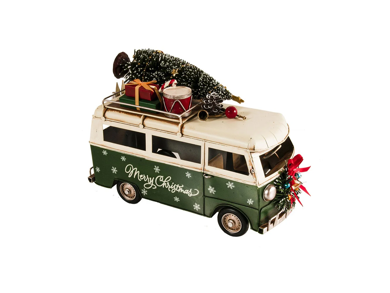 c1960s Volkswagen Christmas Bus Sculpture By Homeroots - Image 2