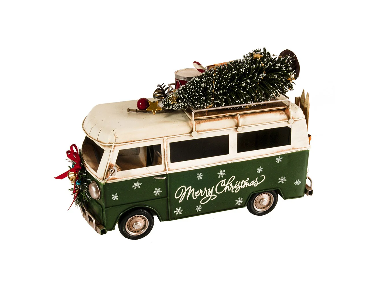 c1960s Volkswagen Christmas Bus Sculpture By Homeroots - Image 4
