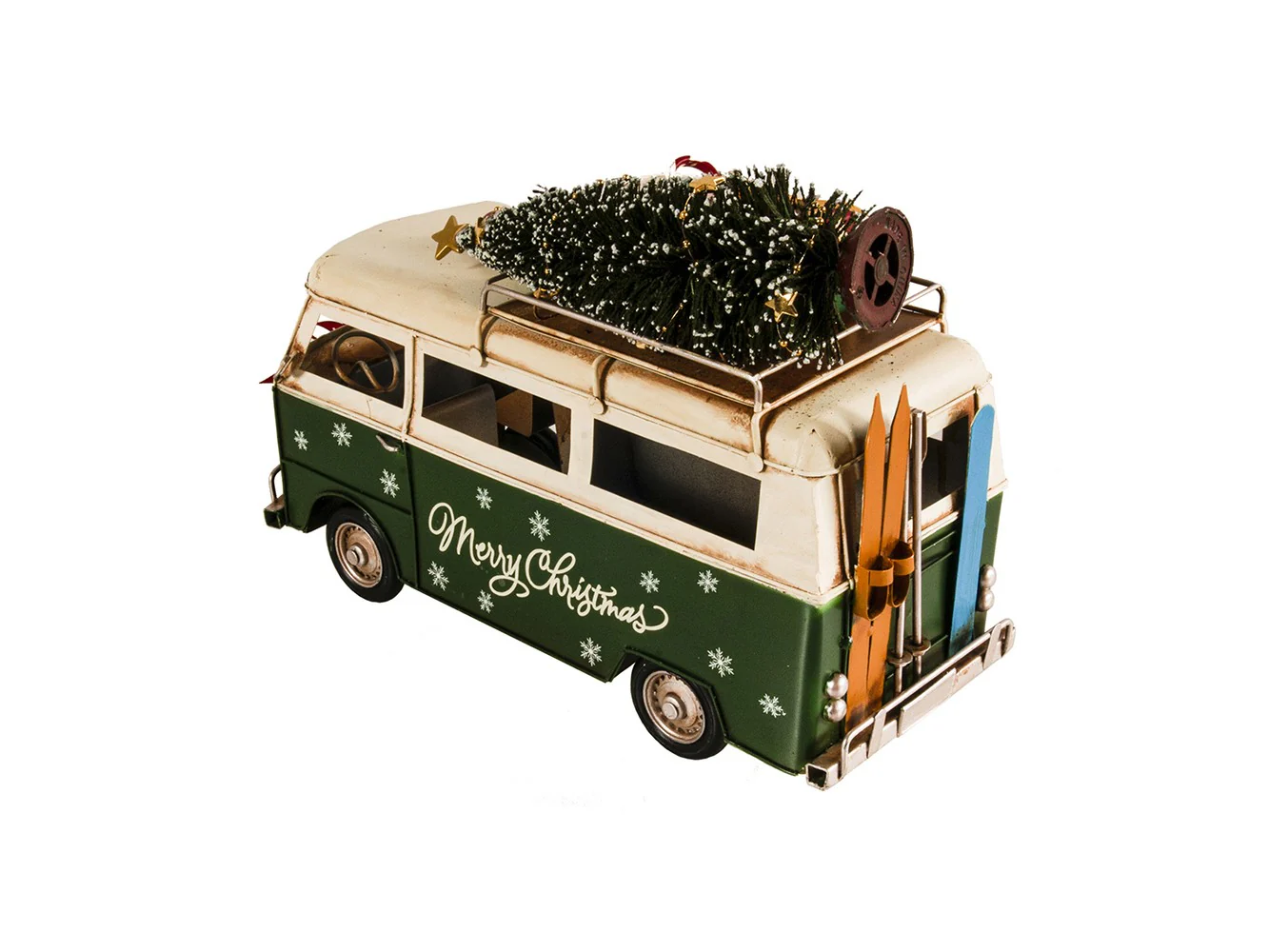 c1960s Volkswagen Christmas Bus Sculpture By Homeroots - Image 6