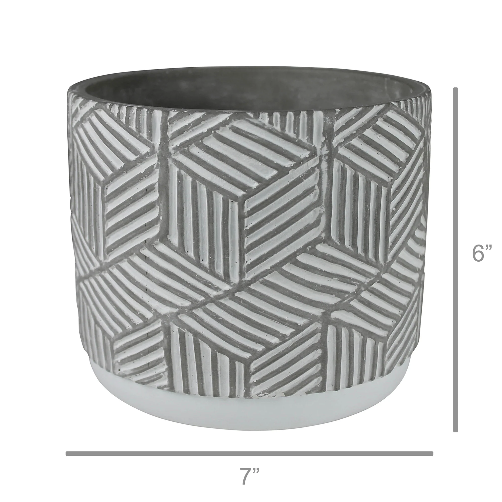 Cachepot, Cement - Rhombus Set Of 2 By HomArt - Image 2