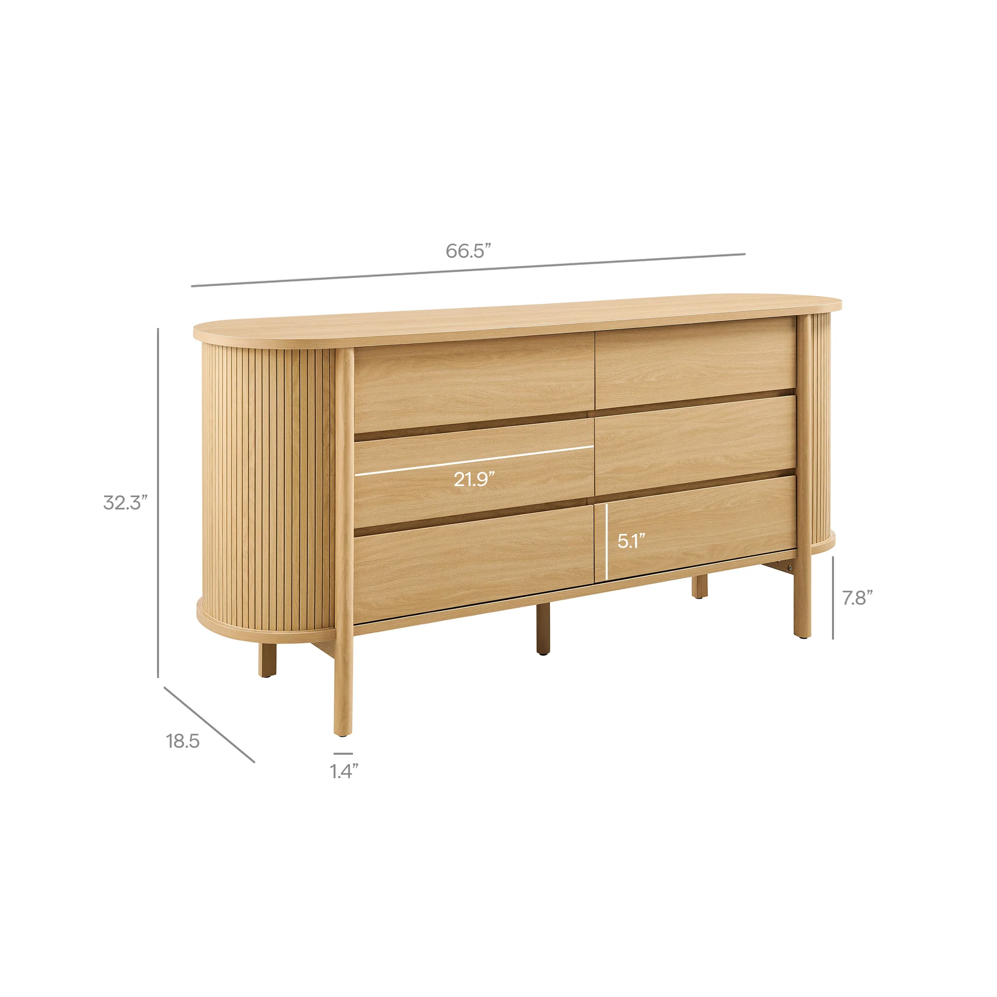 Cadence 6-Drawer Curved Dresser by Modway - Image 9