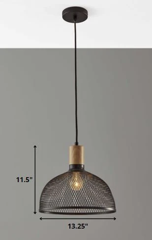 Caged Black Metal Large Ceiling Pendant By Homeroots - Image 2