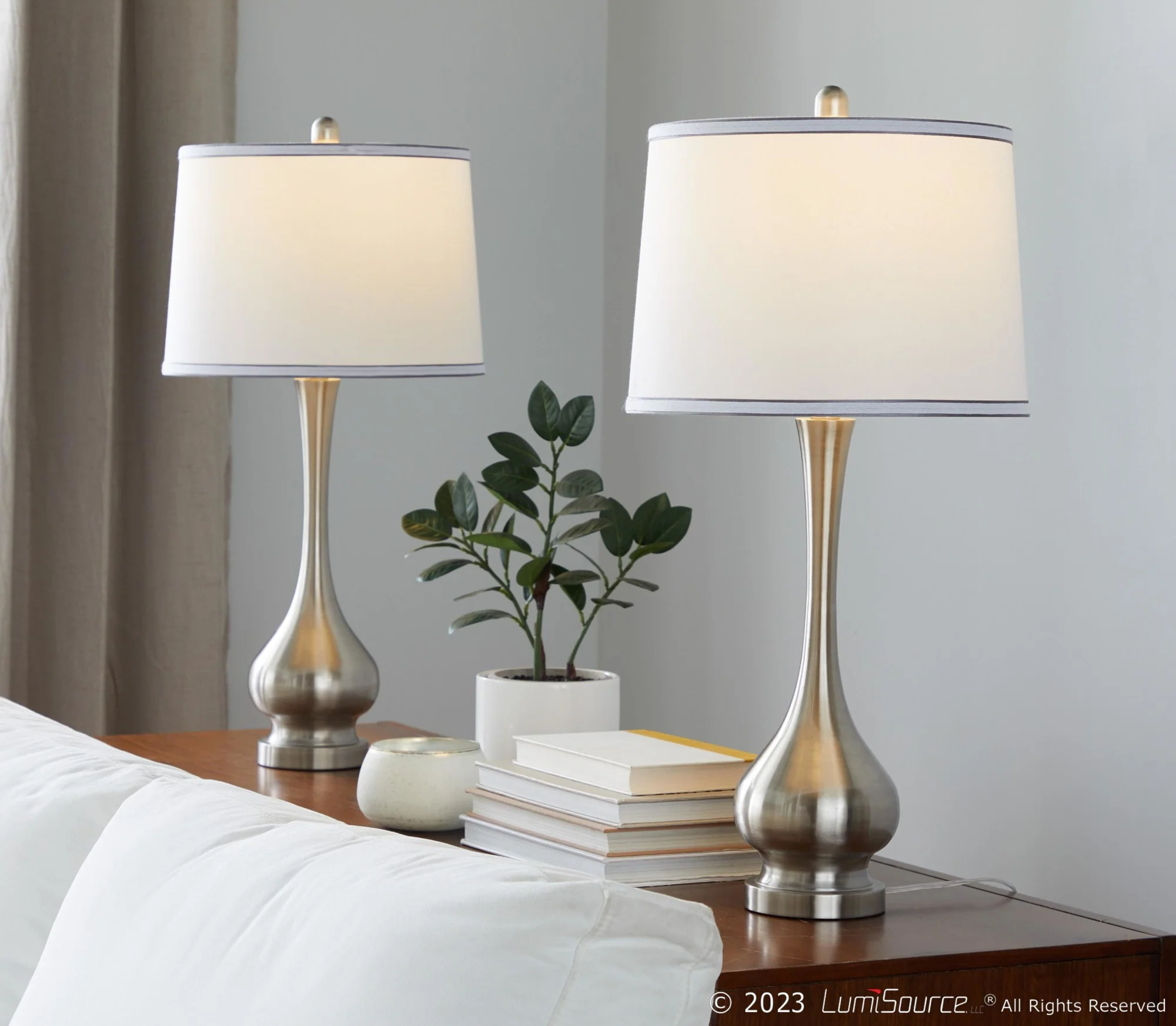 Cairo 28.75" Metal Table Lamp - Set of 2 By LumiSource - GTS29-CAIRO BNIW2 - Image 2