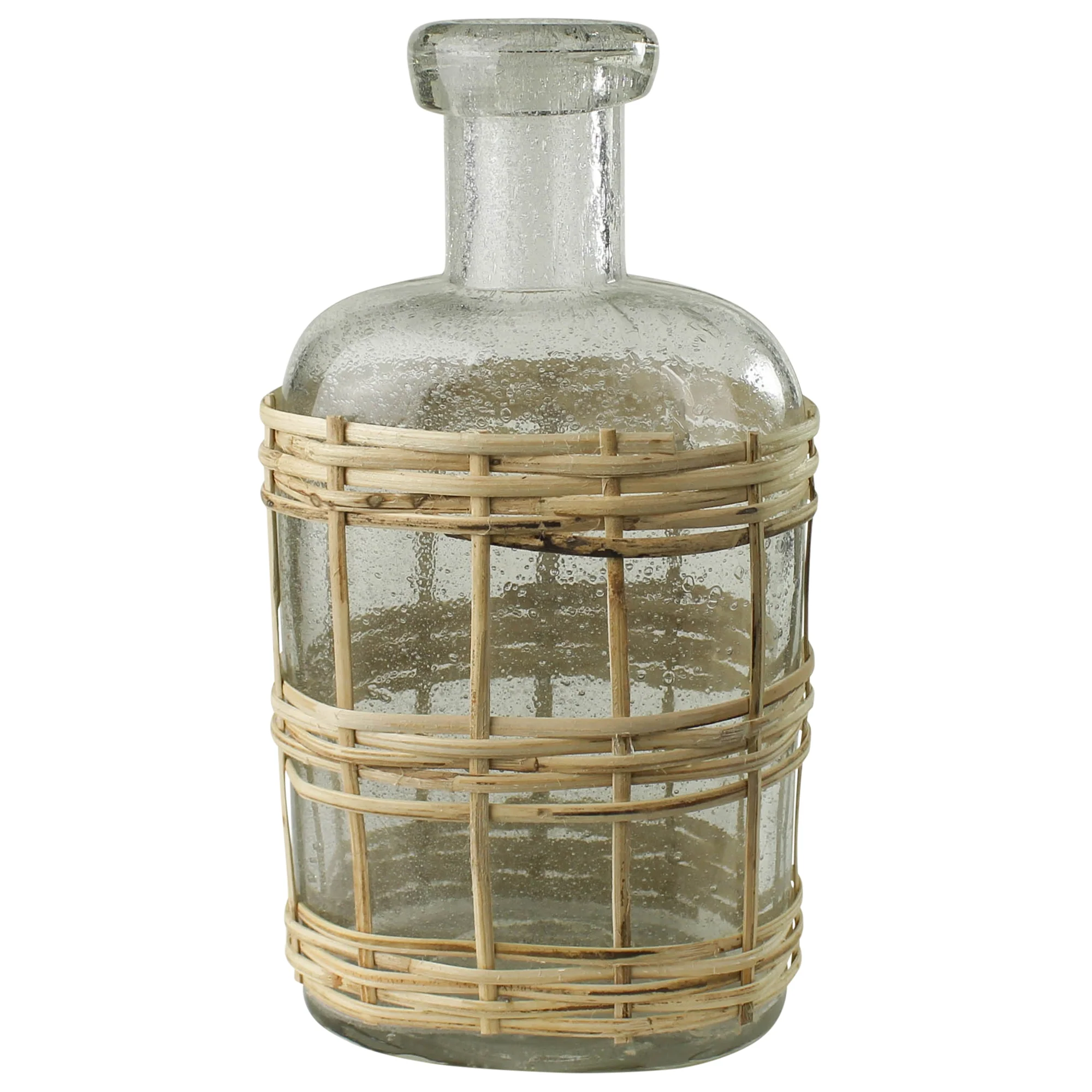 Cairo Bottle, Glass & Rattan - Small Set Of 2 By HomArt - Image 3