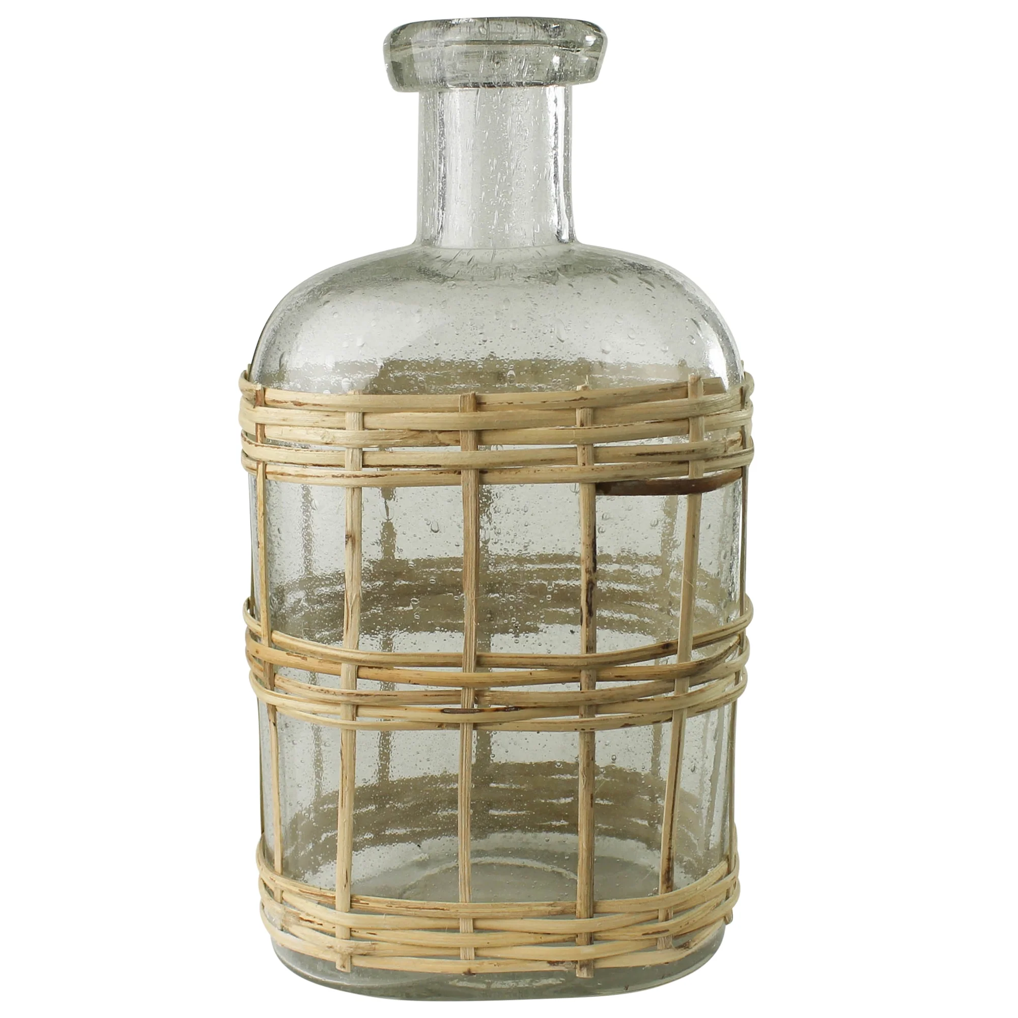 Cairo Bottle, Glass & Rattan - Small Set Of 2 By HomArt - Image 6