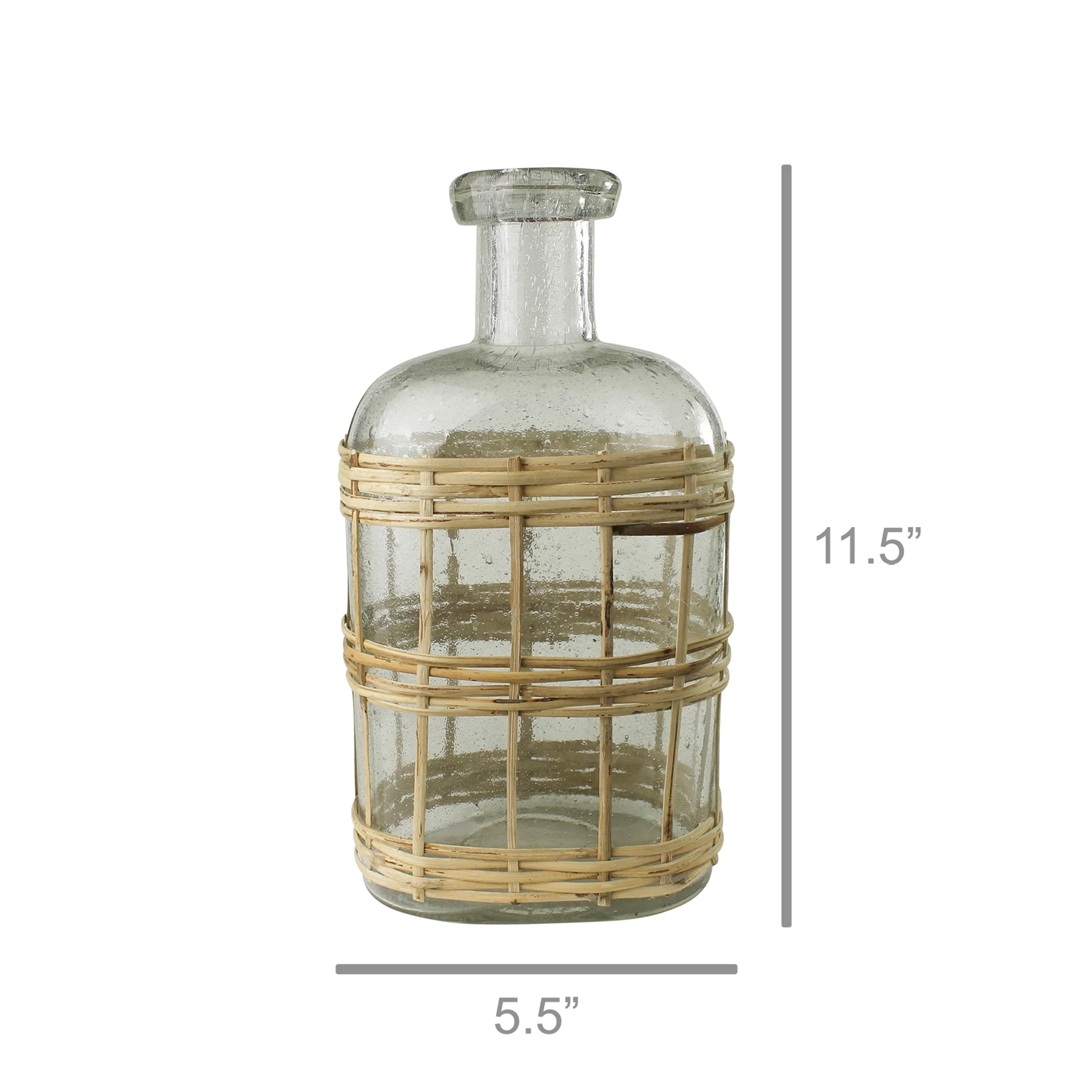 Cairo Bottle, Glass & Rattan - Small Set Of 2 By HomArt - Image 7
