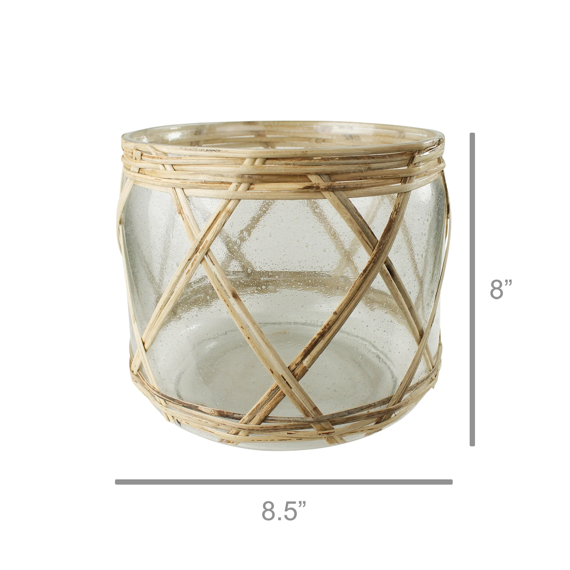 Cairo Hurricane, Glass & Rattan - Large By HomArt - Image 2