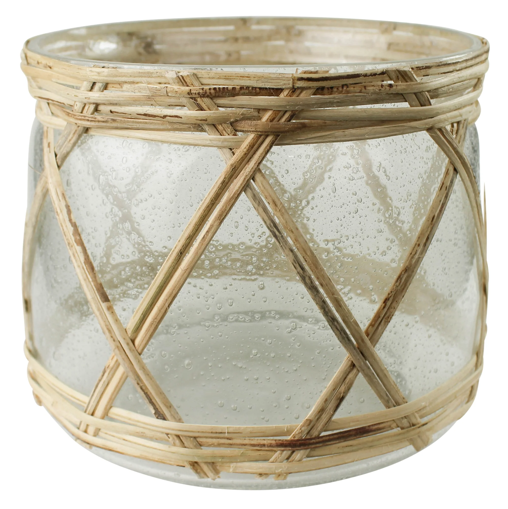 Cairo Hurricane, Glass & Rattan - Small Set Of 2 By HomArt - Image 3