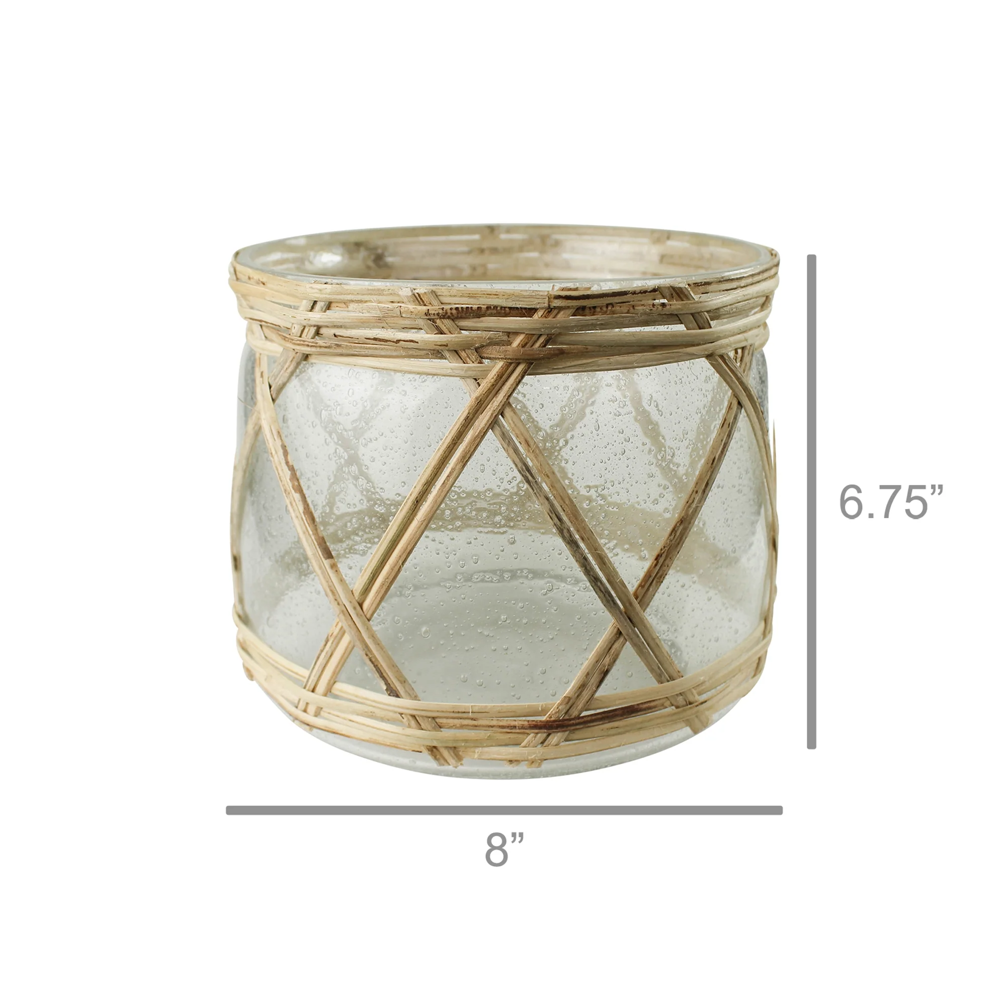 Cairo Hurricane, Glass & Rattan - Small Set Of 2 By HomArt - Image 4