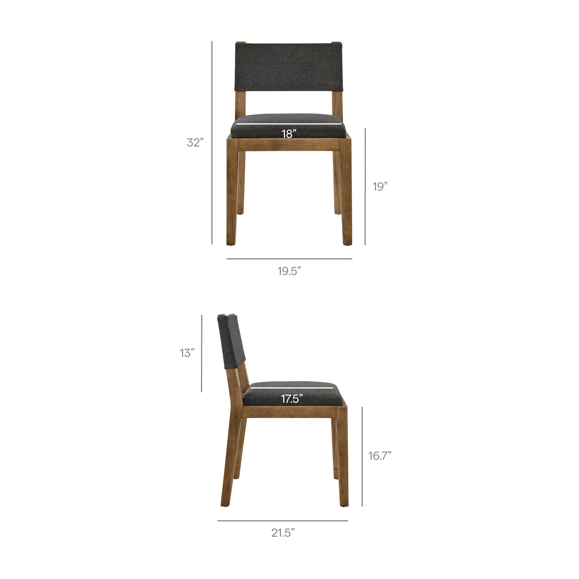 Calder Fabric Upholstered Wood Armless Dining Chair by Modway - Image 9