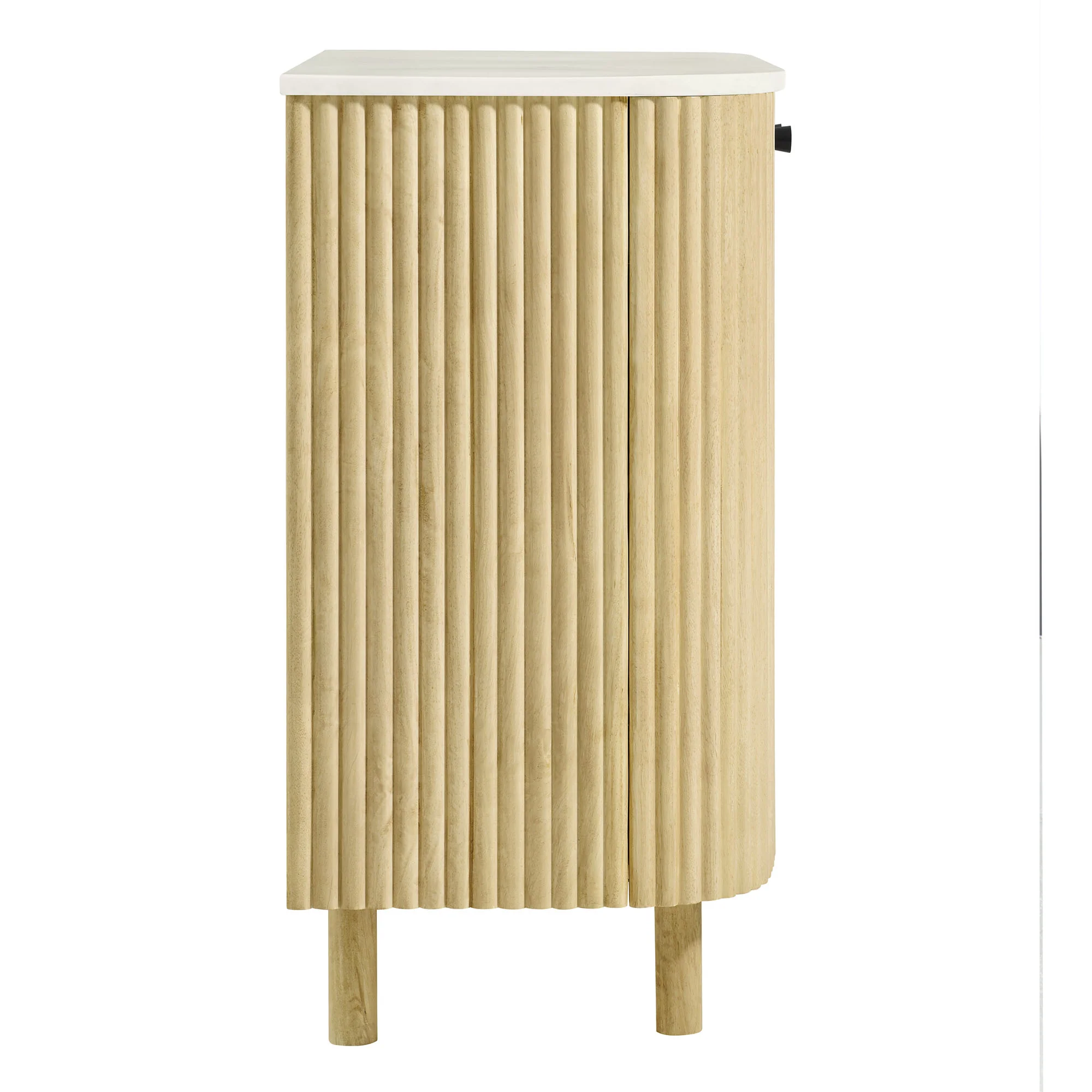 Caldera 33" Curved Solid Wood and Marble Accent Storage Cabinet by Modway - Image 3