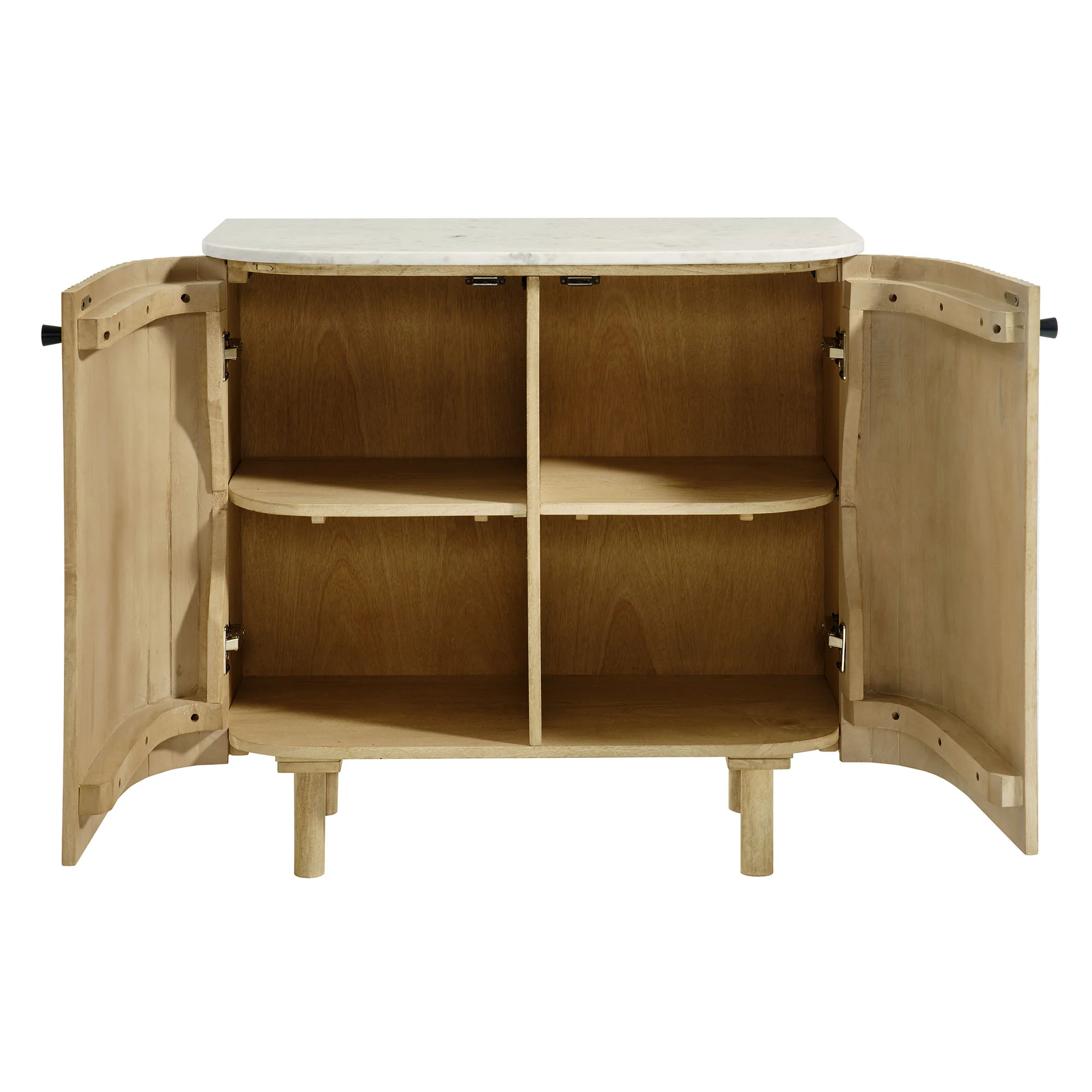 Caldera 33" Curved Solid Wood and Marble Accent Storage Cabinet by Modway - Image 5