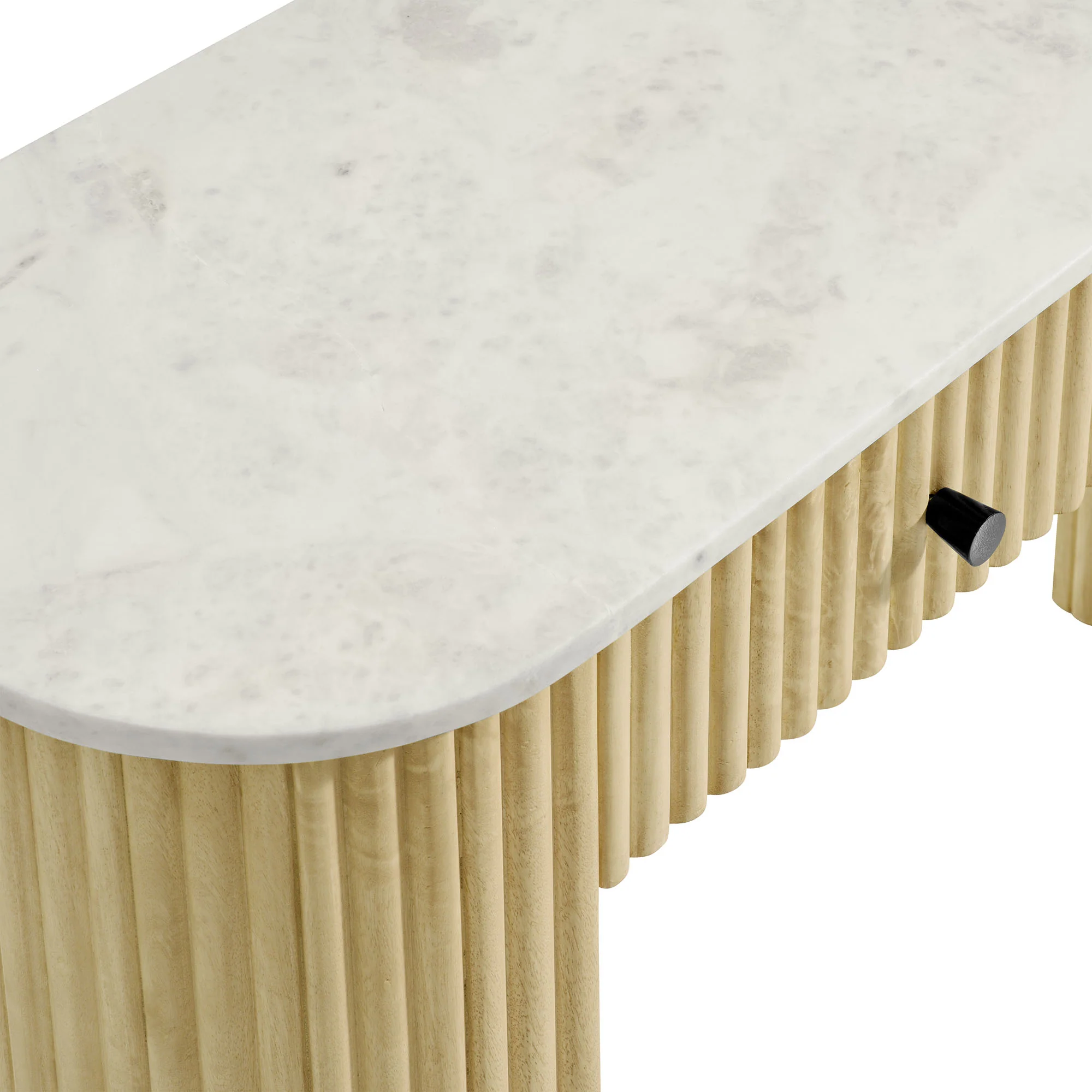 Caldera 42" Curved Solid Wood and Marble Console Table by Modway - Image 6
