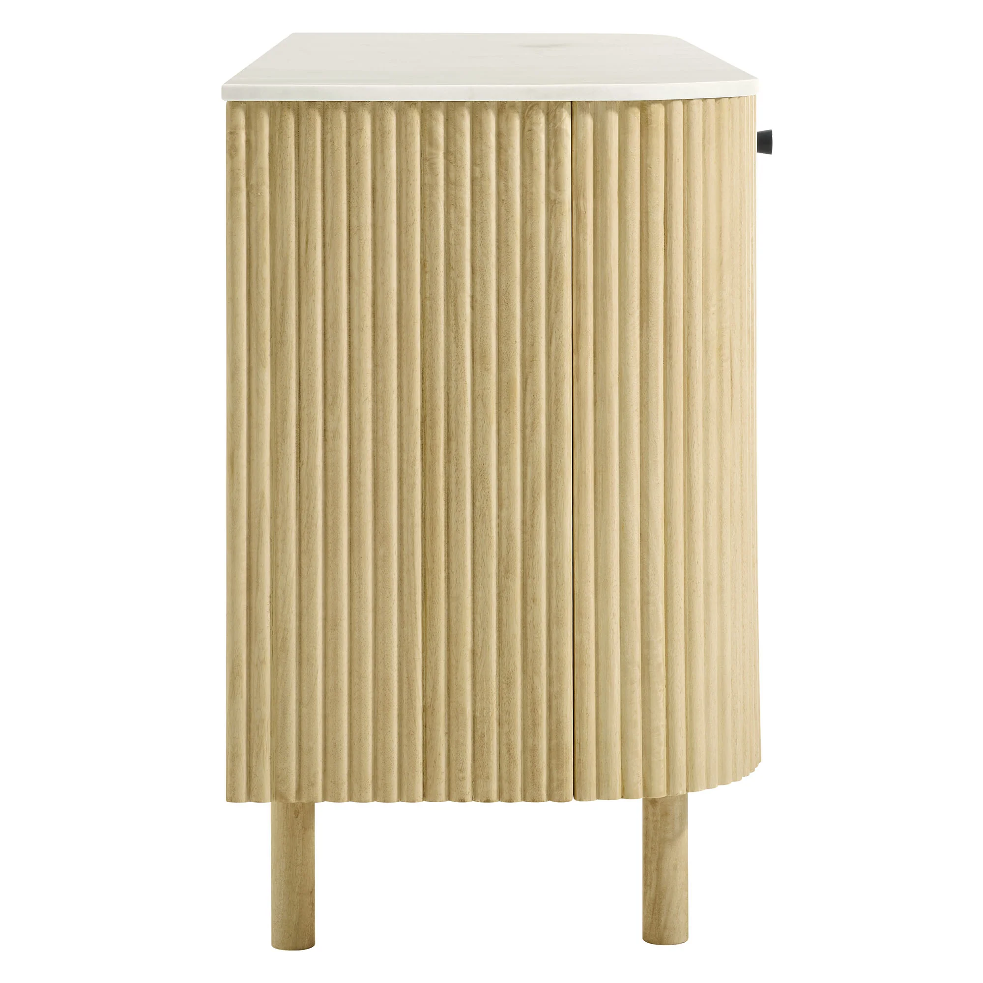 Caldera 60" Curved Solid Wood and Marble Sideboard Storage Cabinet by Modway - Image 3