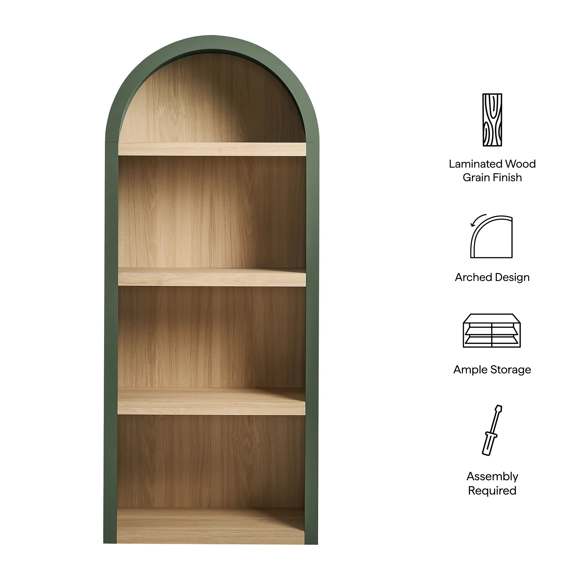 Caleb 4 Arched Display Shelf Bookcase by Modway - Image 15