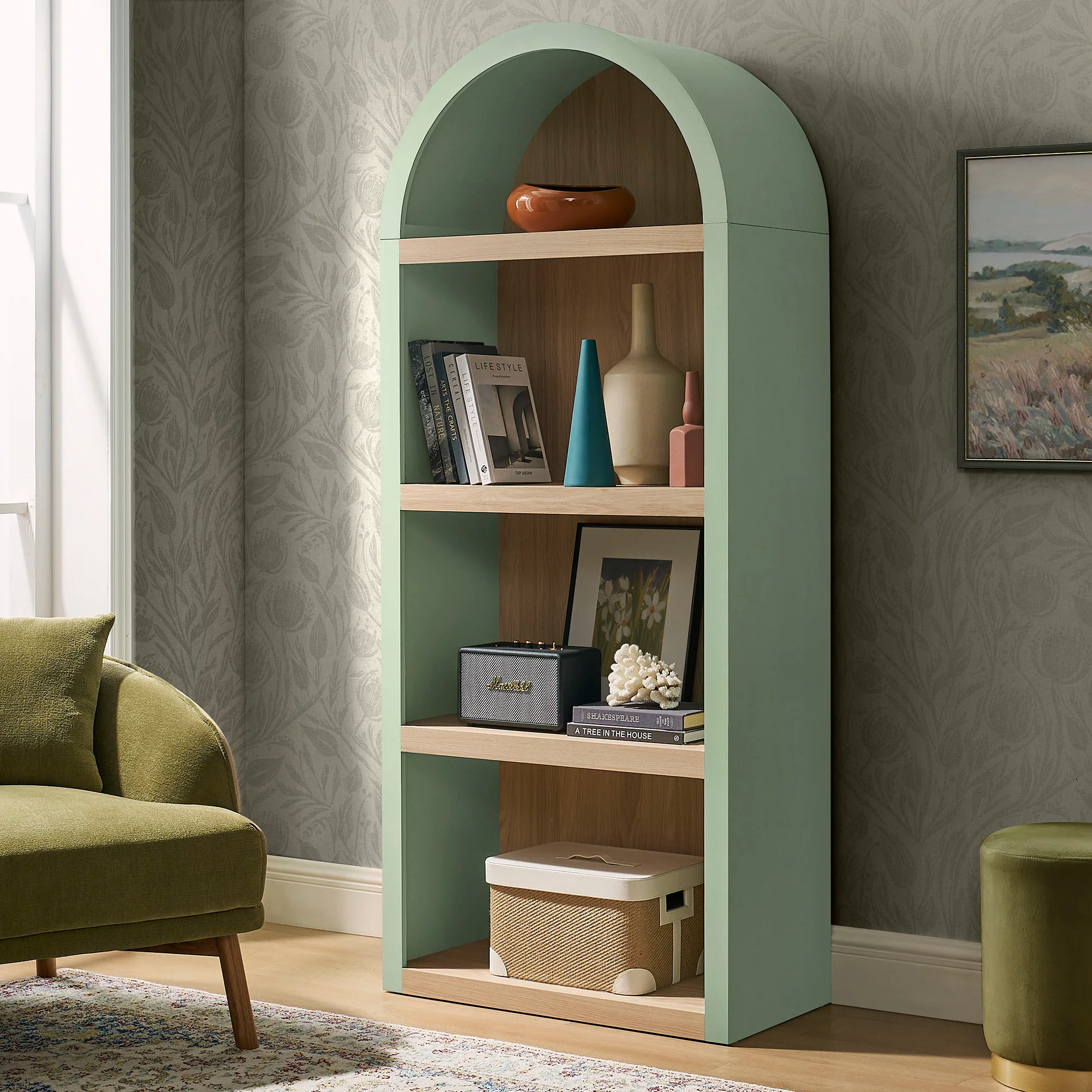 Caleb 4 Arched Display Shelf Bookcase by Modway - Image 22