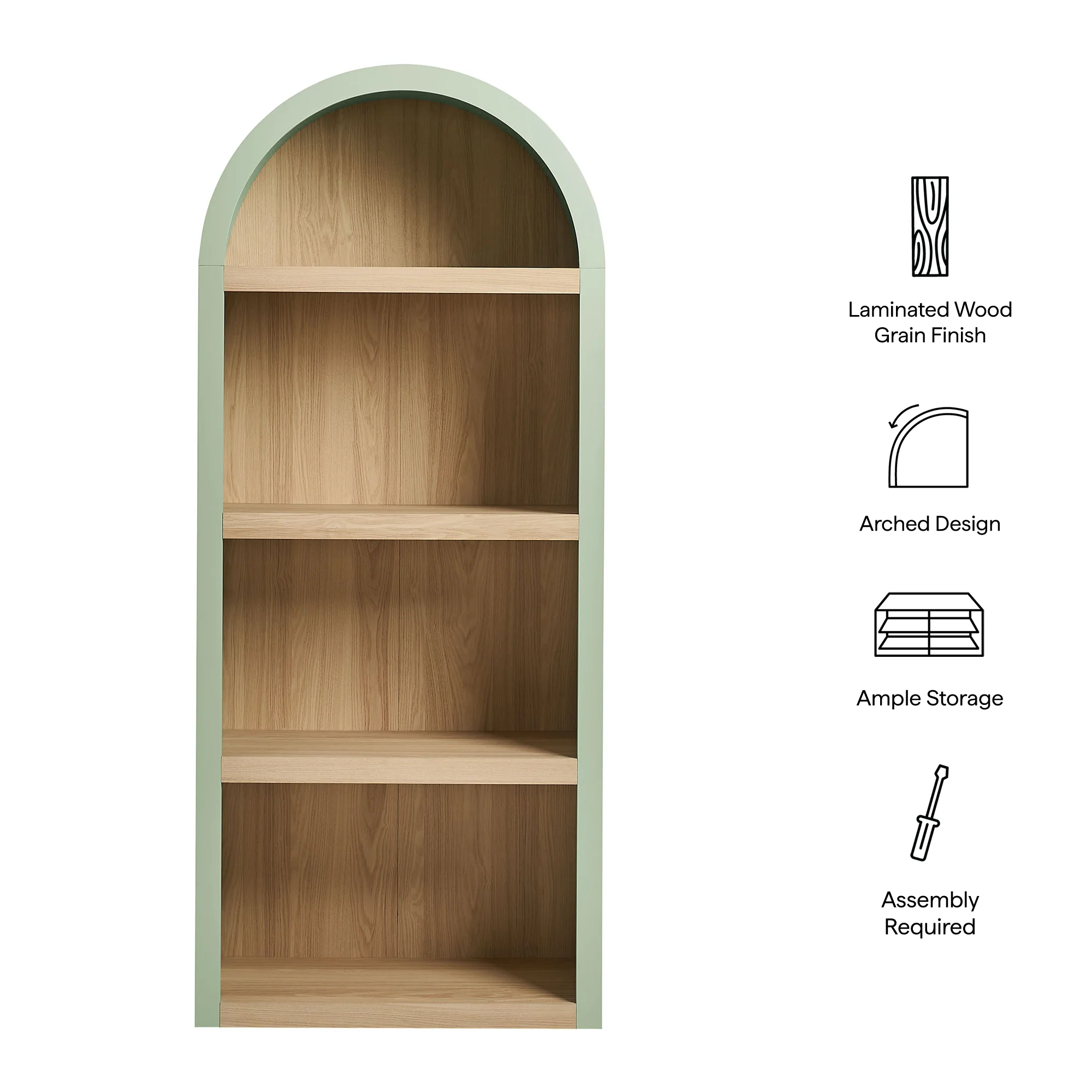 Caleb 4 Arched Display Shelf Bookcase by Modway - Image 23