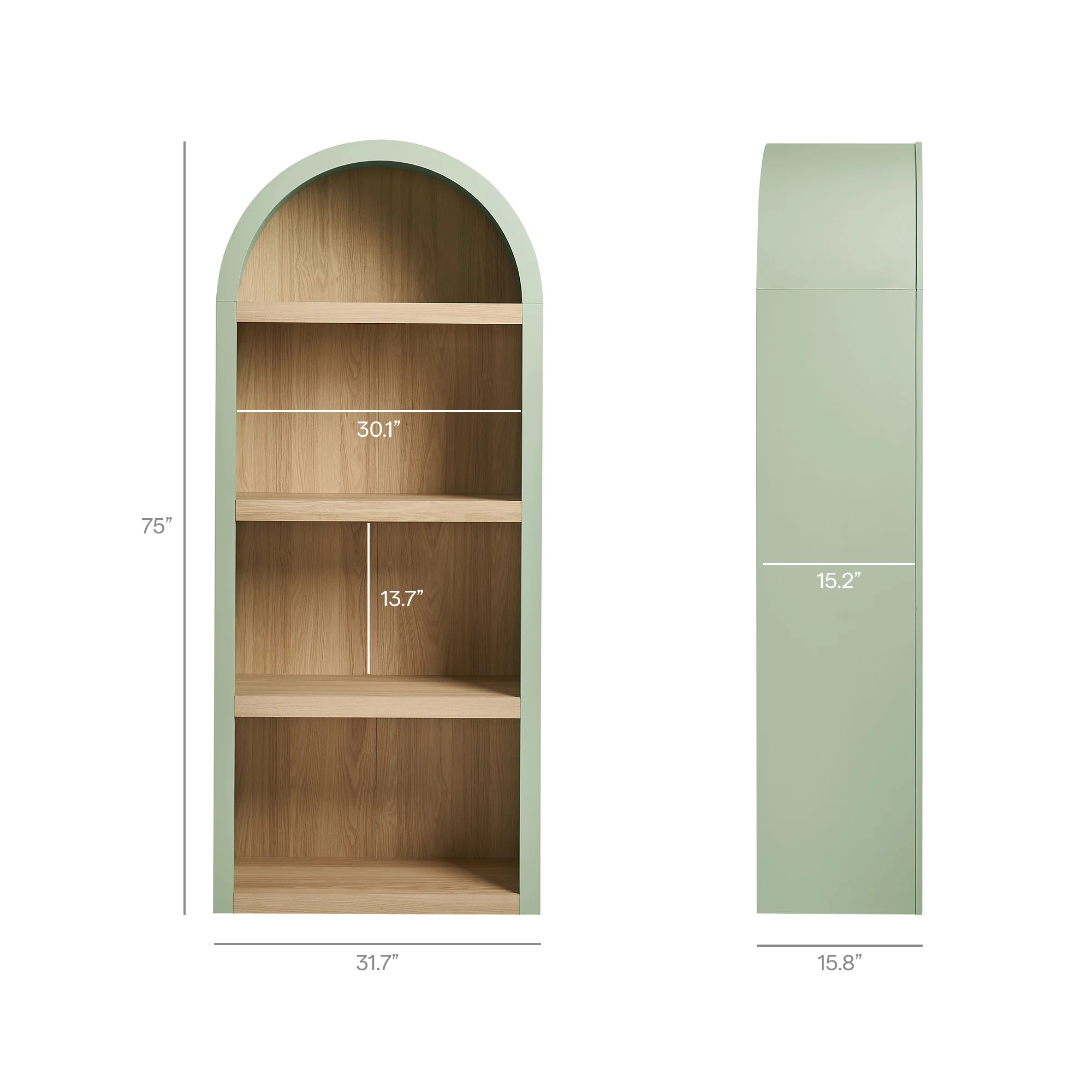 Caleb 4 Arched Display Shelf Bookcase by Modway - Image 24