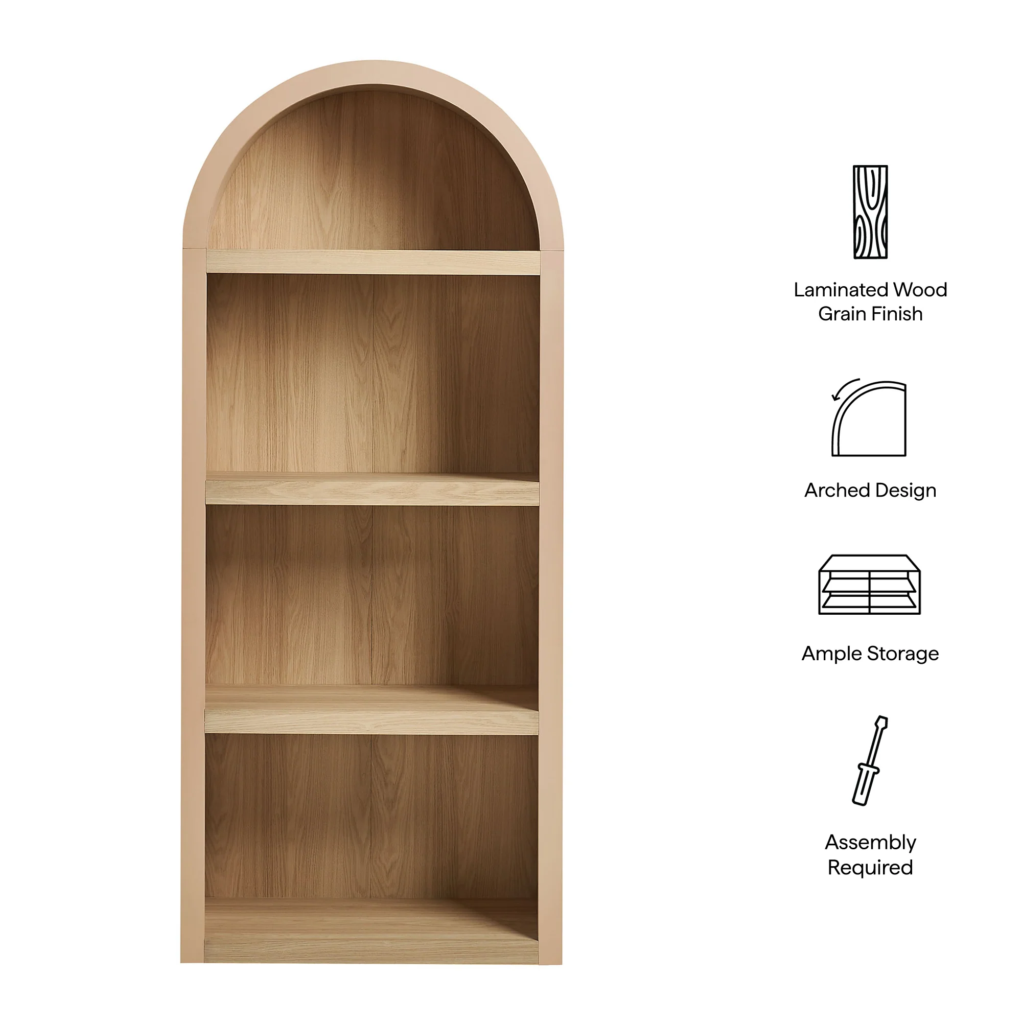 Caleb 4 Arched Display Shelf Bookcase by Modway - Image 31
