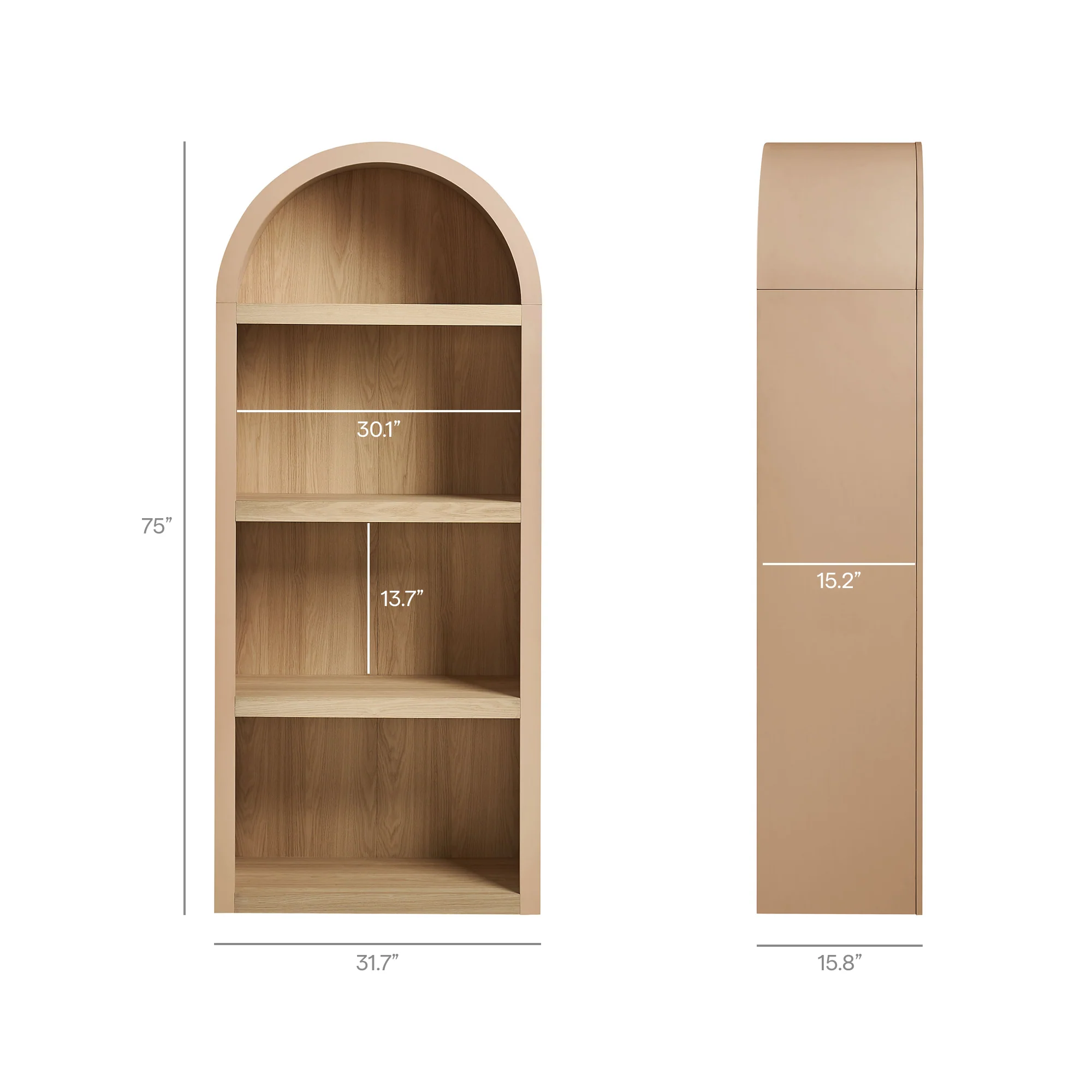 Caleb 4 Arched Display Shelf Bookcase by Modway - Image 32