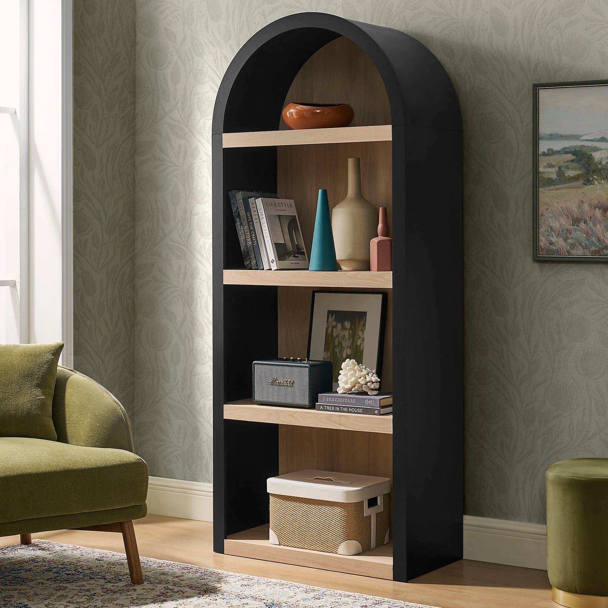 Caleb 4 Arched Display Shelf Bookcase by Modway - Image 6
