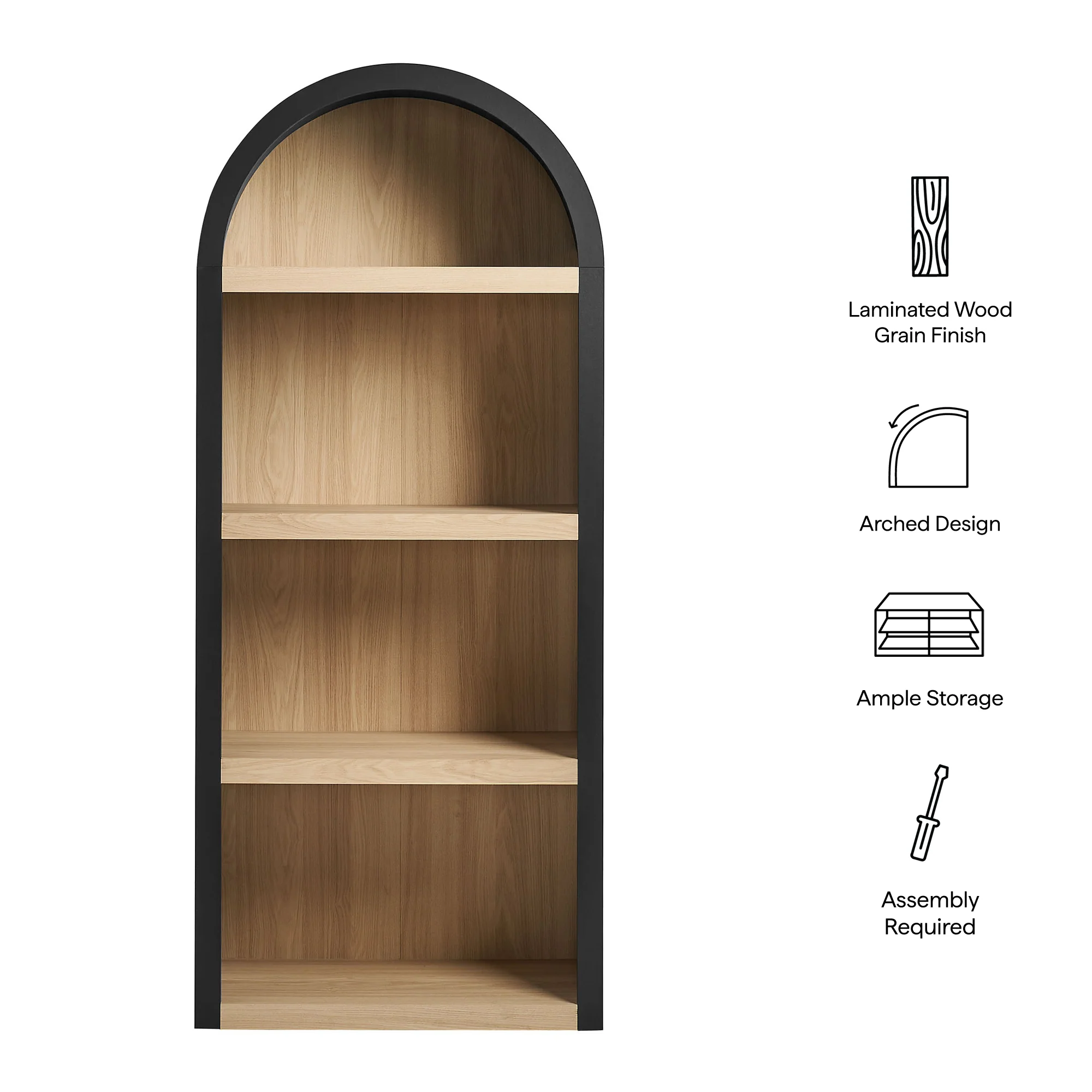 Caleb 4 Arched Display Shelf Bookcase by Modway - Image 7
