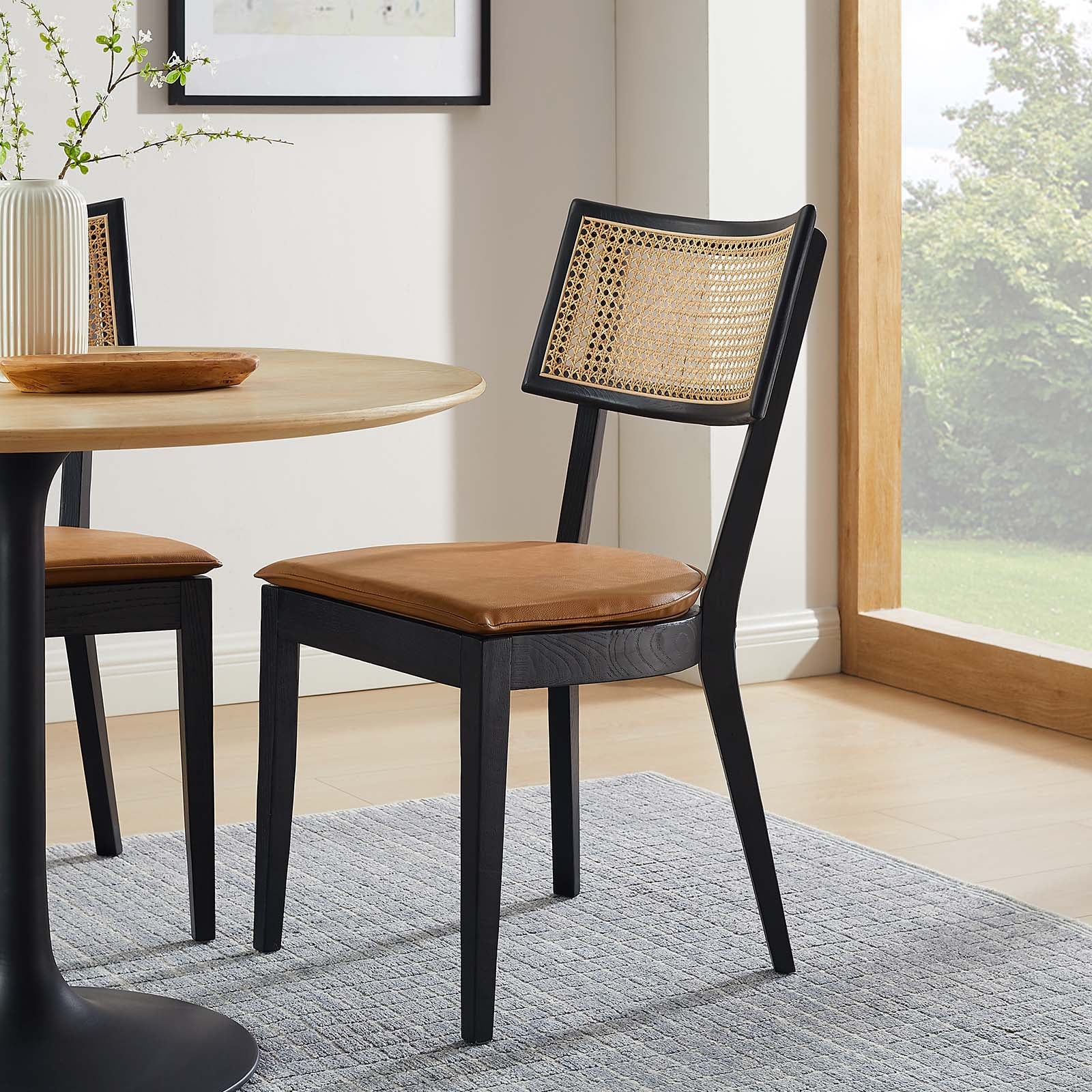 Caledonia Vegan Leather Upholstered Wood Dining Chairs - Set of 2 By Modway - EEI-6732 - Image 3