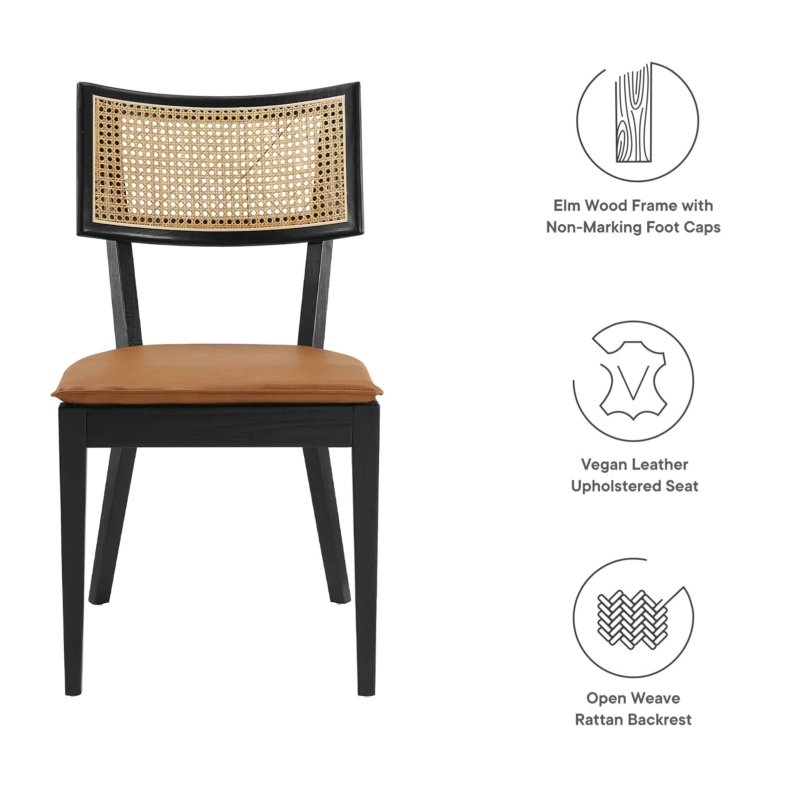 Caledonia Vegan Leather Upholstered Wood Dining Chairs - Set of 2 By Modway - EEI-6732 - Image 9