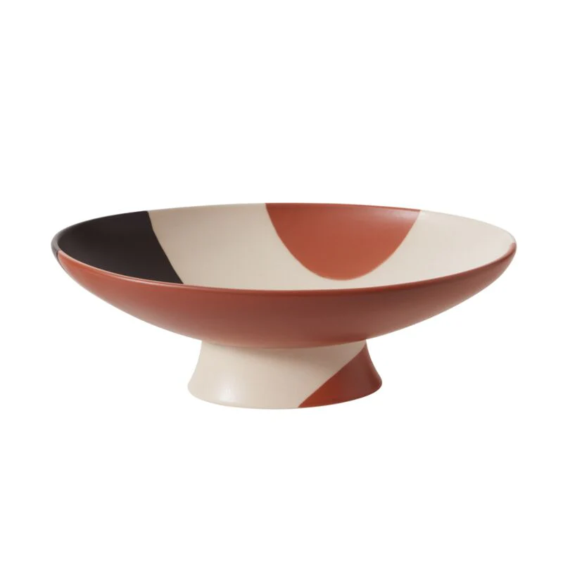 Calico Footed Bowl 13"x 9.25"x 4" By Accent Decor - Image 3