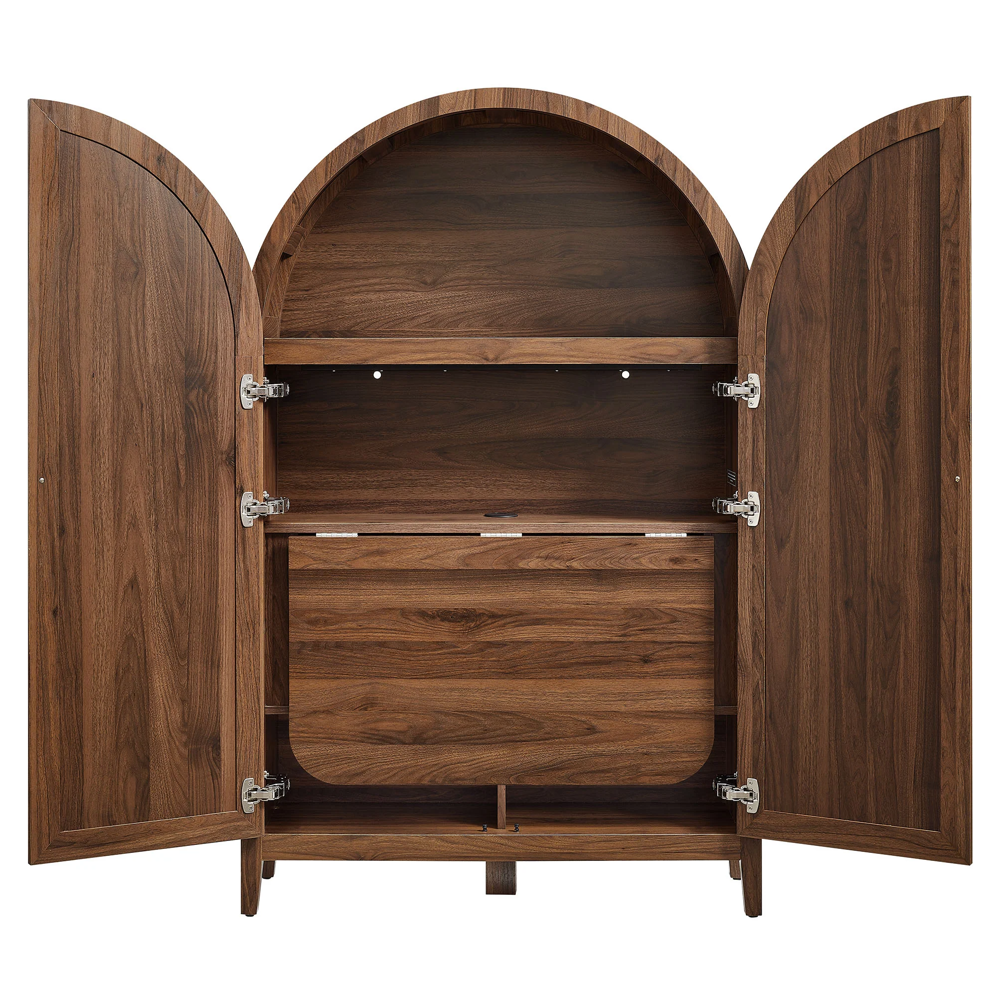 Calista 63 Inch Arched Storage Cabinet With Folding Desk by Modway - Image 13