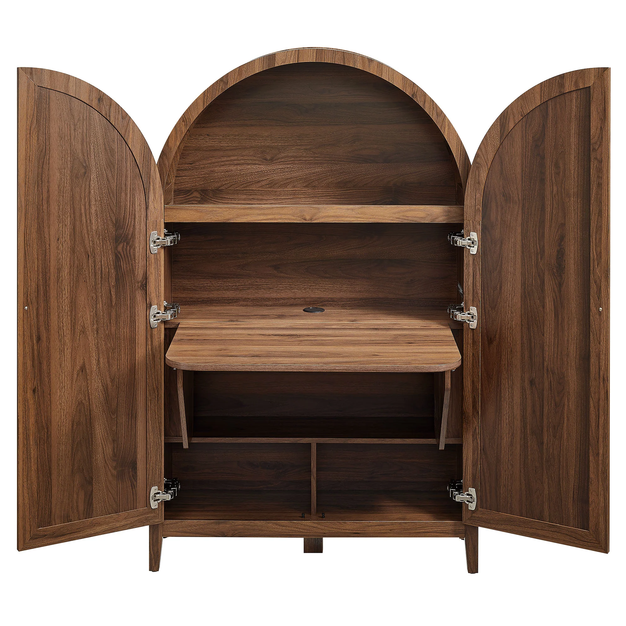 Calista 63 Inch Arched Storage Cabinet With Folding Desk by Modway - Image 14